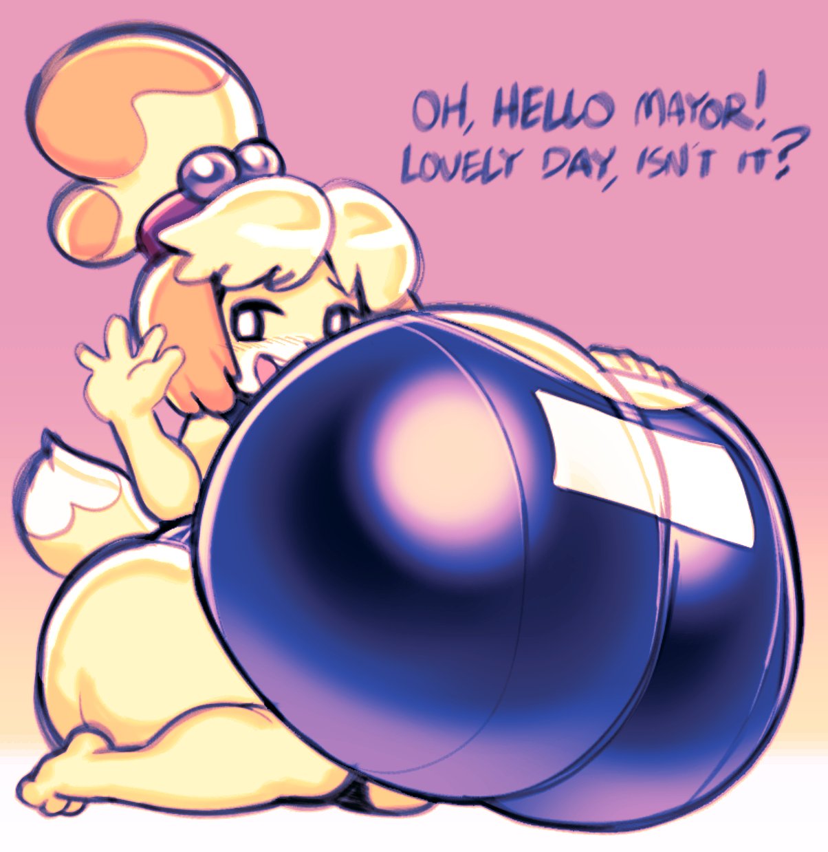 1girls, angstrom, animal crossing, anthro, ass, ass bigger than head, boob window, breasts, breasts bigger than body, breasts bigger than head, breasts bigger than torso, clothed, enormous breasts, female, female focus, female only, giant breasts, gigantic breasts, huge ass, hyper breasts, isabelle (animal crossing), large breasts, massive breasts, nintendo, revealing clothes, sideass, tagme, teasing