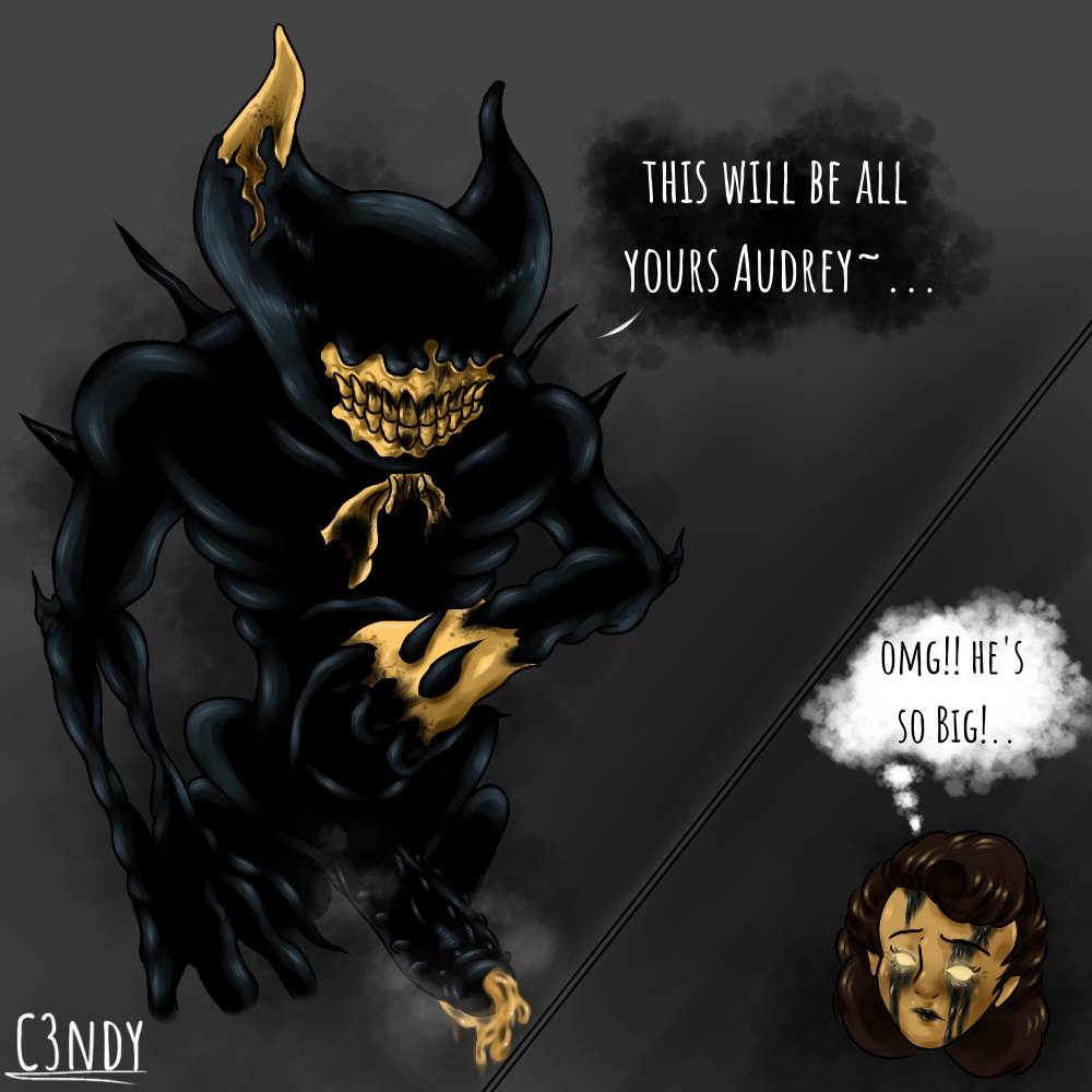 audrey_drew bendy bendy_and_the_dark_revival bendy_and_the_ink_machine bendy_the_dancing_demon big_dick big_head c3ndy12 c3ndy39 cum cum_drip demon ink monster non-human non-human_only