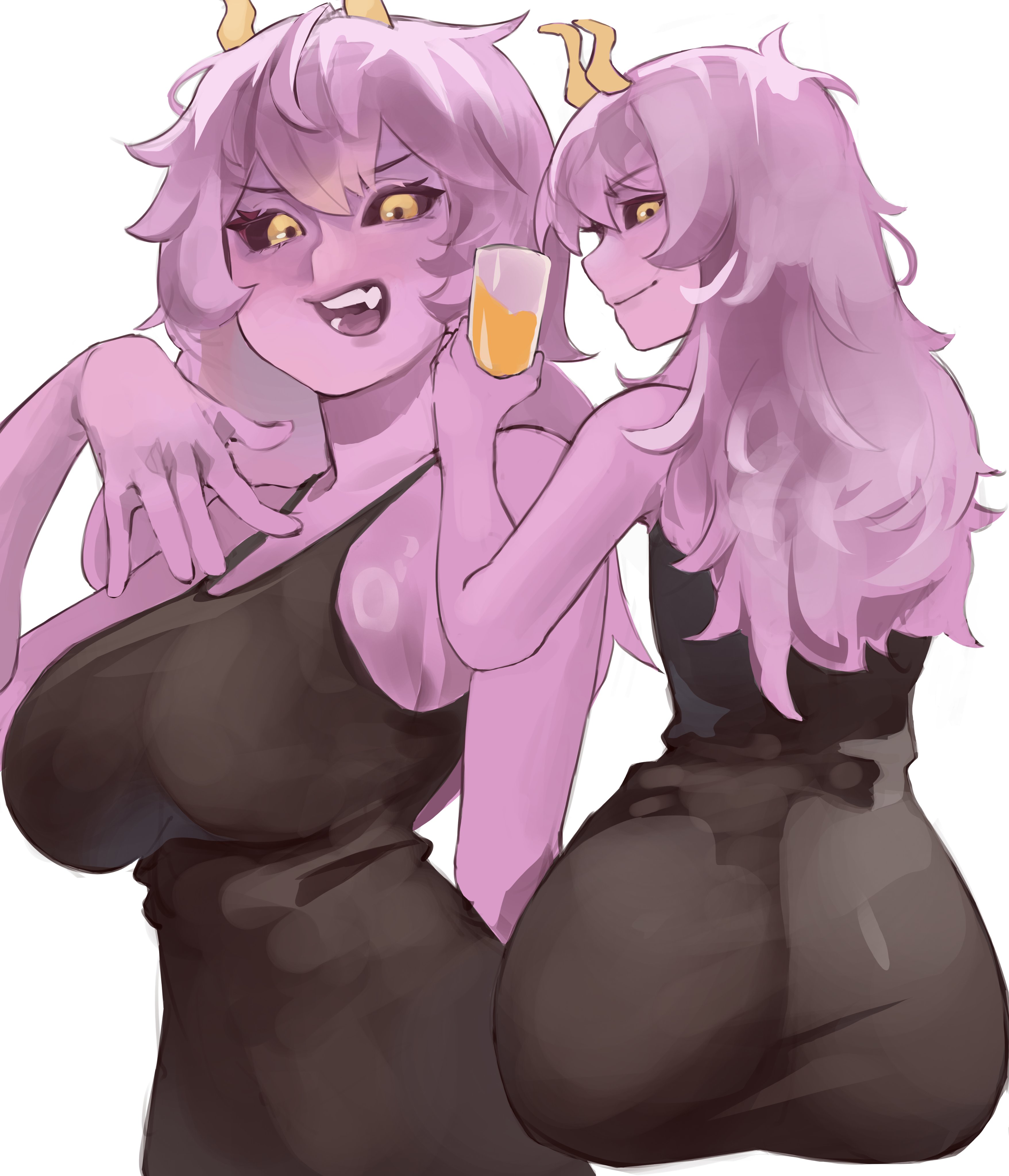 1girls, adult mina, ashido mina time-skip, ass, boku no hero academia, dress, female, female focus, female only, koffre3 arts, large ass, long hair, mina ashido, mina ashido curvy (meme), mina ashido time-skip, my hero academia, my hero academia (finale), pink body, pink hair, post-timeskip, solo, thick thighs, thighs, wide hips