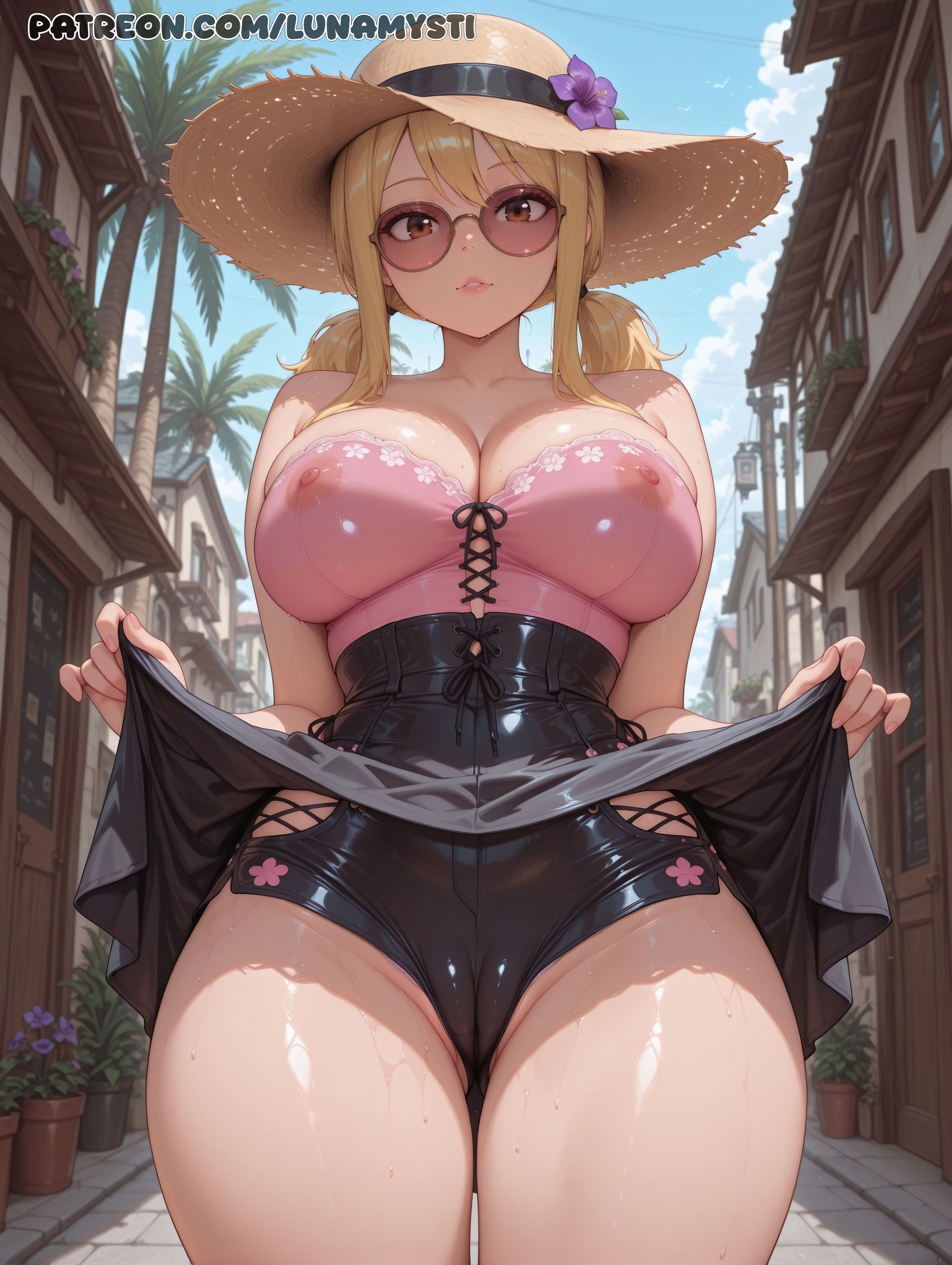 1girls, ai assisted, ai generated, ass, blonde female, blonde hair, blonde-haired female, breasts, eyelashes, eyes, fairy tail, female, high resolution, highres, huge ass, huge breasts, huge butt, large breasts, large thighs, lucy heartfilia, lunamysti, patreon, patreon url, patreon username, solo focus, tagme, uncensored