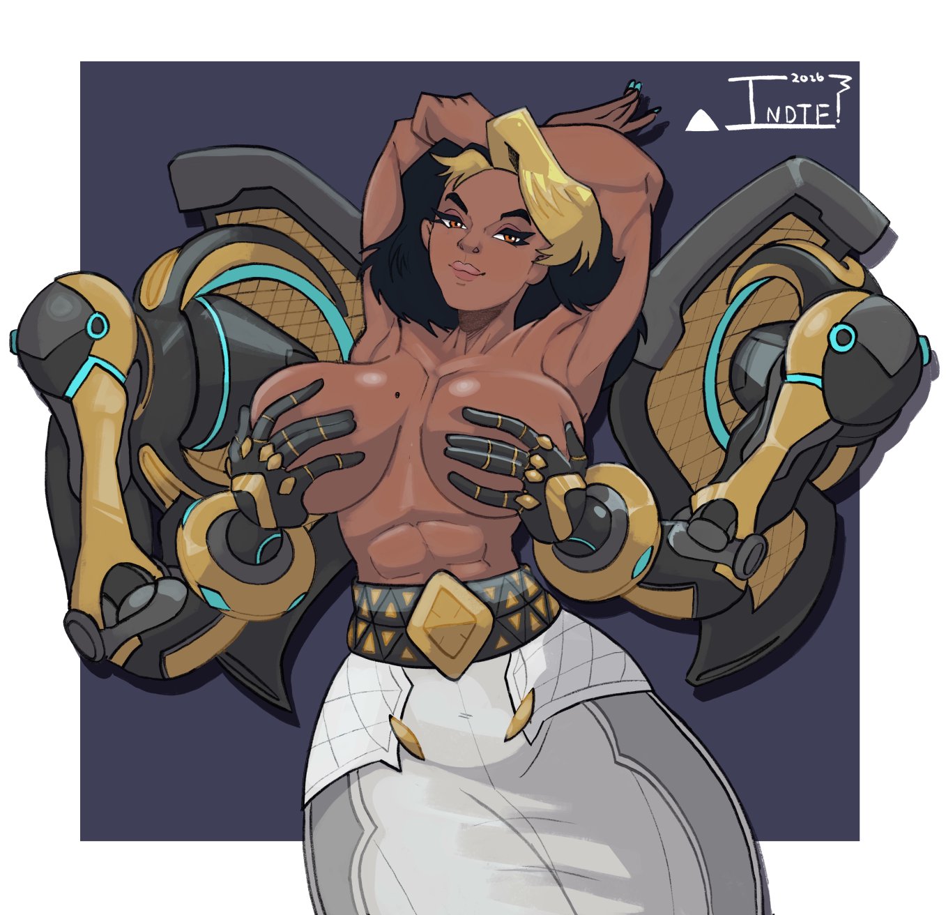1girls, abs, alternate ass size, alternate breast size, baddie, bare shoulders, beauty mark, behind view, bewitching thighs, big ass, big balls, big breasts, big butt, big thighs, black hair, blizzard entertainment, blonde female, blonde hair, blue eyes, blush, breasts, breasts out, brown body, brown eyes, brown hair, bubble ass, bubble butt, clothed, clothes, clothing, covered nipples, curvy, curvy body, curvy female, cute, cute face, cute female, dark skin, dark-skinned female, dialogue, digital media (artwork), domina, drawing, dress, earrings, enormous ass, erect nipples, facing away, fat ass, female, female focus, female only, from behind, gloves, hand on hip, hands covering breasts, highres, hips, hourglass figure, huge ass, huge breasts, indian, indian female, indigo midnight, large ass, large breasts, legs, legs together, lipstick, long hair, looking aside, looking at viewer, low-angle view, mature, mature female, mechanical arm, mechanical arms, medium breasts, medium hair, milf, mommy, mother, mouth closed, nude, overwatch, overwatch 2, robotic arm, robotic arms, round ass, round butt, sexy, sexy body, sexy female, shiny skin, short hair, side view, sideboob, simple background, slim waist, solo, solo female, solo focus, standing, sweat, sweatdrop, sweating, thicc, thicc ass, thick, thick ass, thick butt, thick legs, thick thighs, thighhighs, thighs, vaira singhania, viewed from behind, wide hips