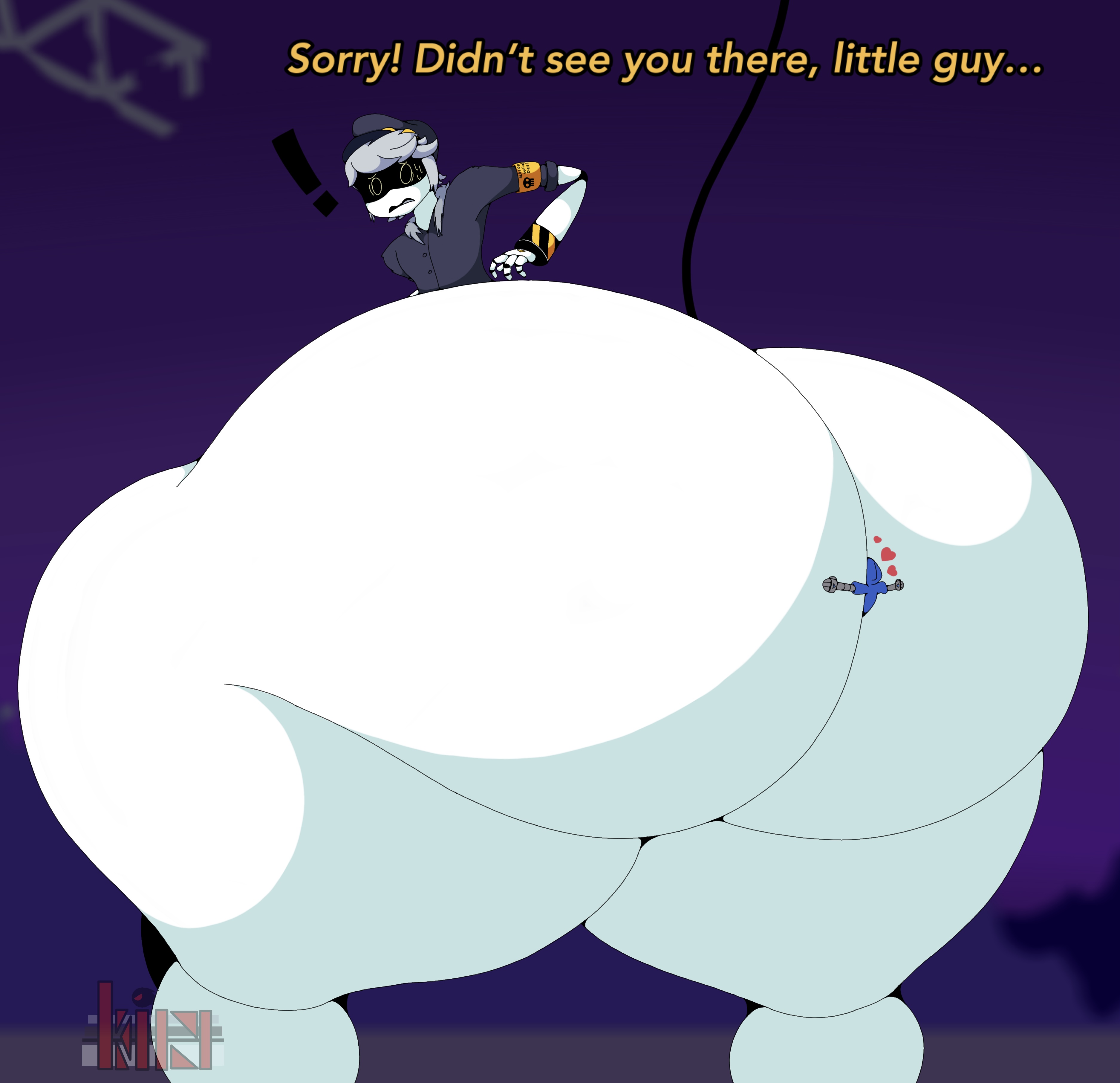 !, 2boys, ass, ass crush, ass entrapment, big ass, big butt, butt, butt crush, facesitting, fat ass, fat butt, giant, giant ass, glitch productions, grey hair, hat, heart, huge ass, huge butt, hyper ass, male, male only, mrkinettle, murder drones, murder drones oc, n (murder drones), robot, smothering ass, smothering butt, smushed, tail, text, thick ass, thick butt, wide hips, willing, wobbling ass, wobbling butt, yellow eyes