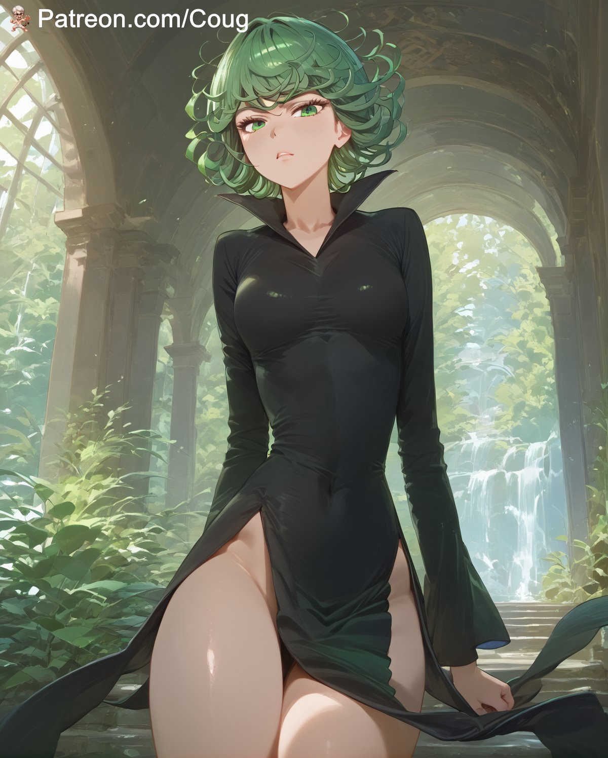 1girls ai_assisted ai_generated coug cougwe female green_eyes green_hair one-punch_man stable_diffusion tatsumaki