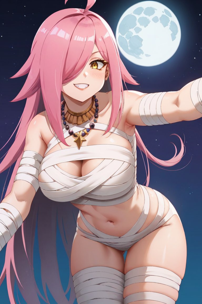 1girls ai_generated breasts halloween halloween_costume latam_virtual_youtuber long_hair looking_at_viewer mummy mummy_costume neneefthy night nude_female outdoors pink_hair public solo_female tagme thighs tupadrev4 virtual_youtuber vtuber yellow_eyes