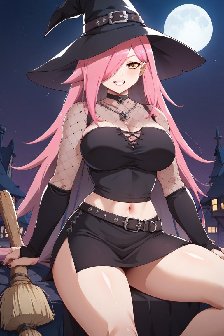 1girls ai_generated breasts halloween halloween_costume latam_virtual_youtuber long_hair looking_at_viewer neneefthy night nude_female outdoors pink_hair public solo_female tagme thighs tupadrev4 virtual_youtuber vtuber witch witch_costume witch_hat yellow_eyes