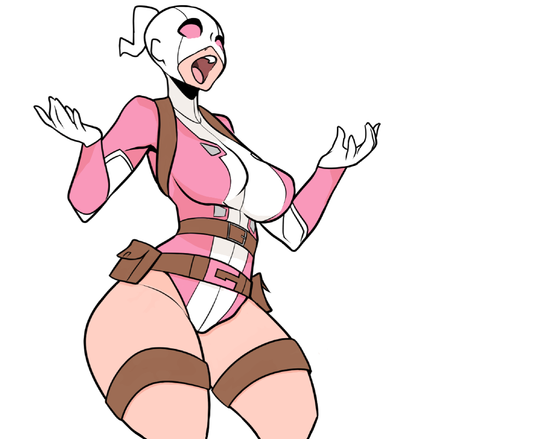 1girls color_edit edit gwenpool marvel marvel_comics numbnutus pinup solo_female solo_focus superheroine