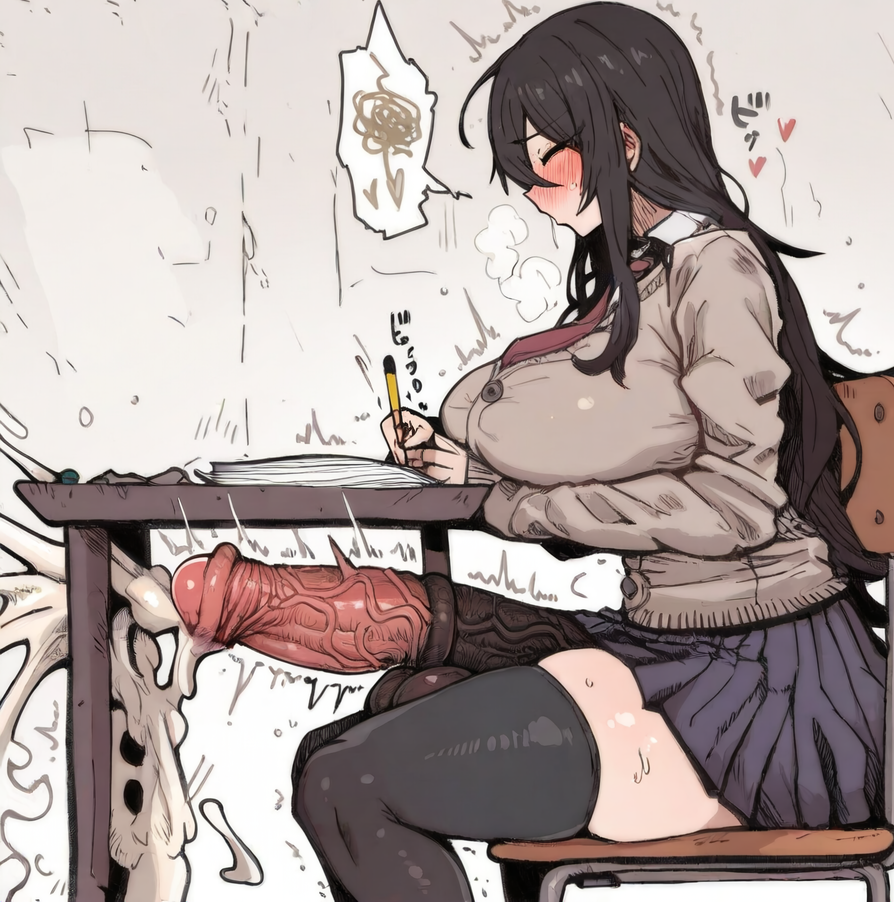 1futa, ai generated, balls, big balls, big breasts, big penis, breasts, cum, excessive cum, exhibitionism, flashing, from side, futa only, futaalover, futanari, gigantic penis, handsfree ejaculation, horse penis, horsecock, horsecock futa, huge balls, huge cock, human with animal genitalia, human with horsecock, intersex, large balls, large breasts, large testicles, orgasm, penis, public, public indecency, school uniform, studying, testicles, trembling, veiny penis