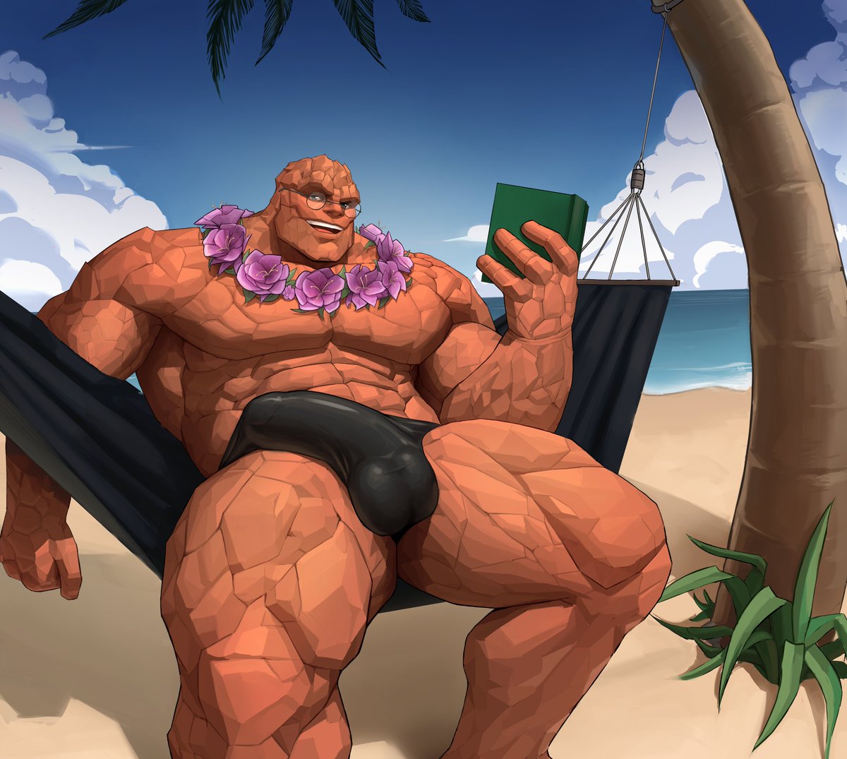 bara, boner, bulge, erection, erection under clothes, erection under clothing, erection under underwear, fantastic four, male, male only, marvel, marvel comics, marvel rivals, muscular, muscular male, solo, solo focus, solo male, the thing (marvel rivals), the thing (marvel), thong, vir vidal, yaoi