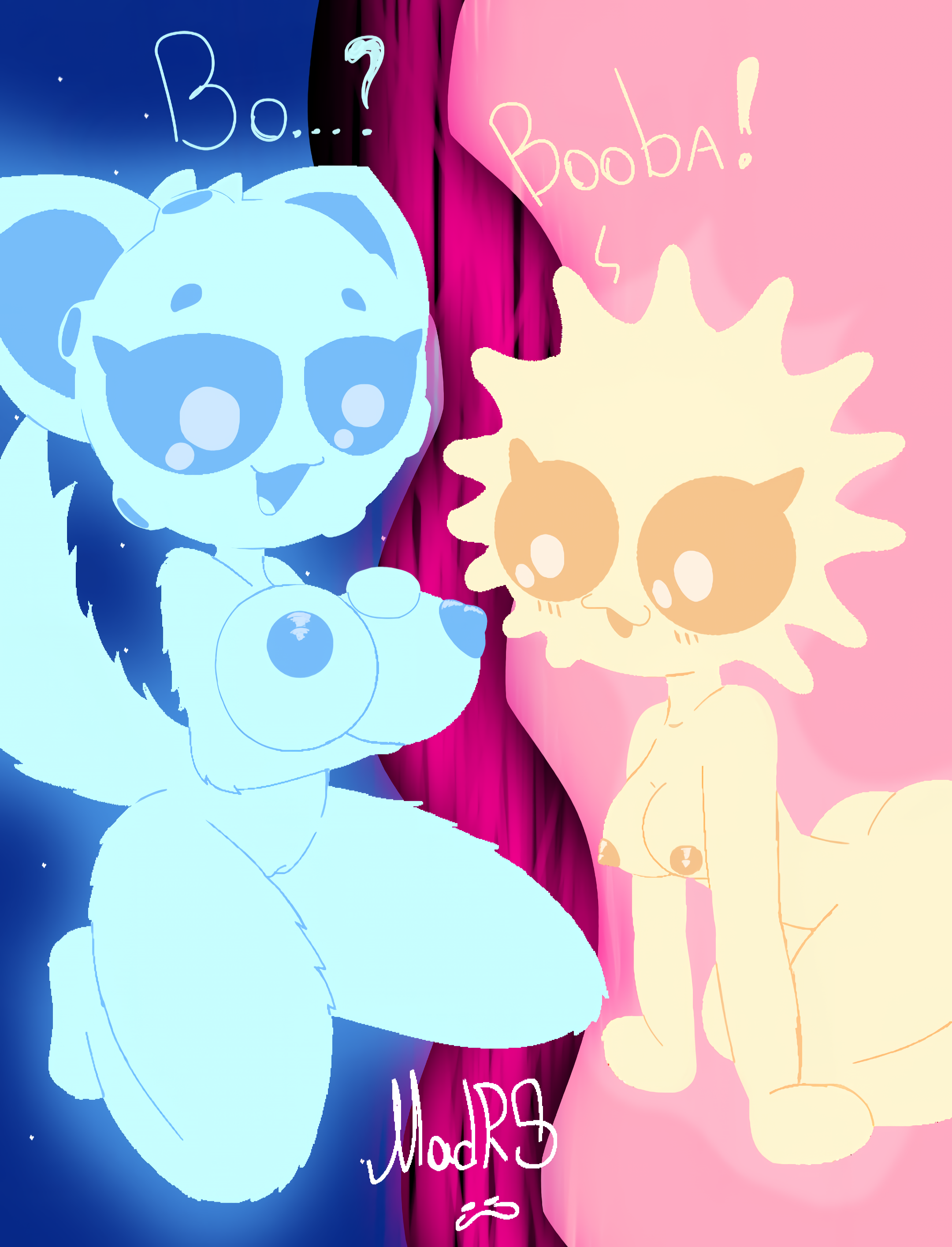 breasts, geometry dash, geometry dash (amber), geometry dash (sapphire), lesbian, madrs, no sex, unzor, wholesome, wholesome nudity, yuri