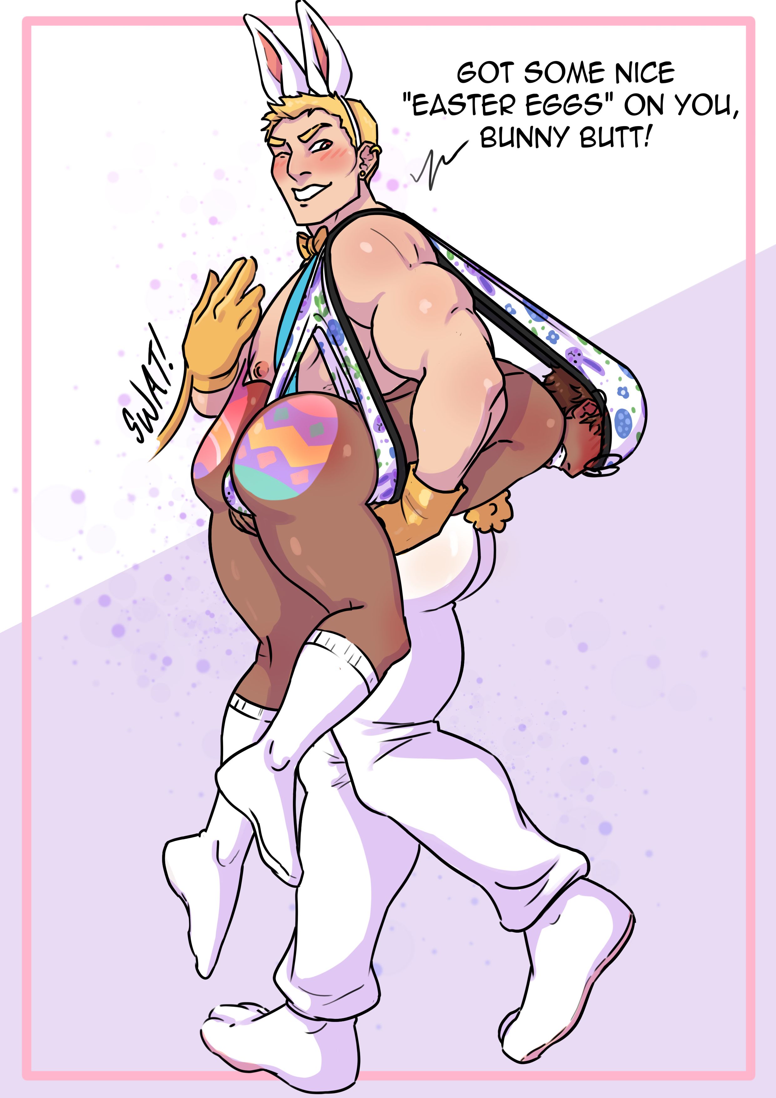 2boys, ass smack, atomic wedgie, big ass, big ass (male), big butt, blush, blushing male, bubble butt, bully, bullying, bunny ears, butt smack, carried, carried away, carried in arms, dark skin, dark-skinned male, dark-skinned sub, domination, easter, easter 2026, exposure, gay, gay domination, glasses, humiliation, male, male only, marmotap, muscular, muscular male, nerd, officer dare, painted ass, painted butt, public exposure, public humiliation, sinny (sassy-storm), size difference, slapping ass, slapping butt, smacking ass, smacking butt, spanked butt, spanking, spanking ass, spanking butt, wedgie