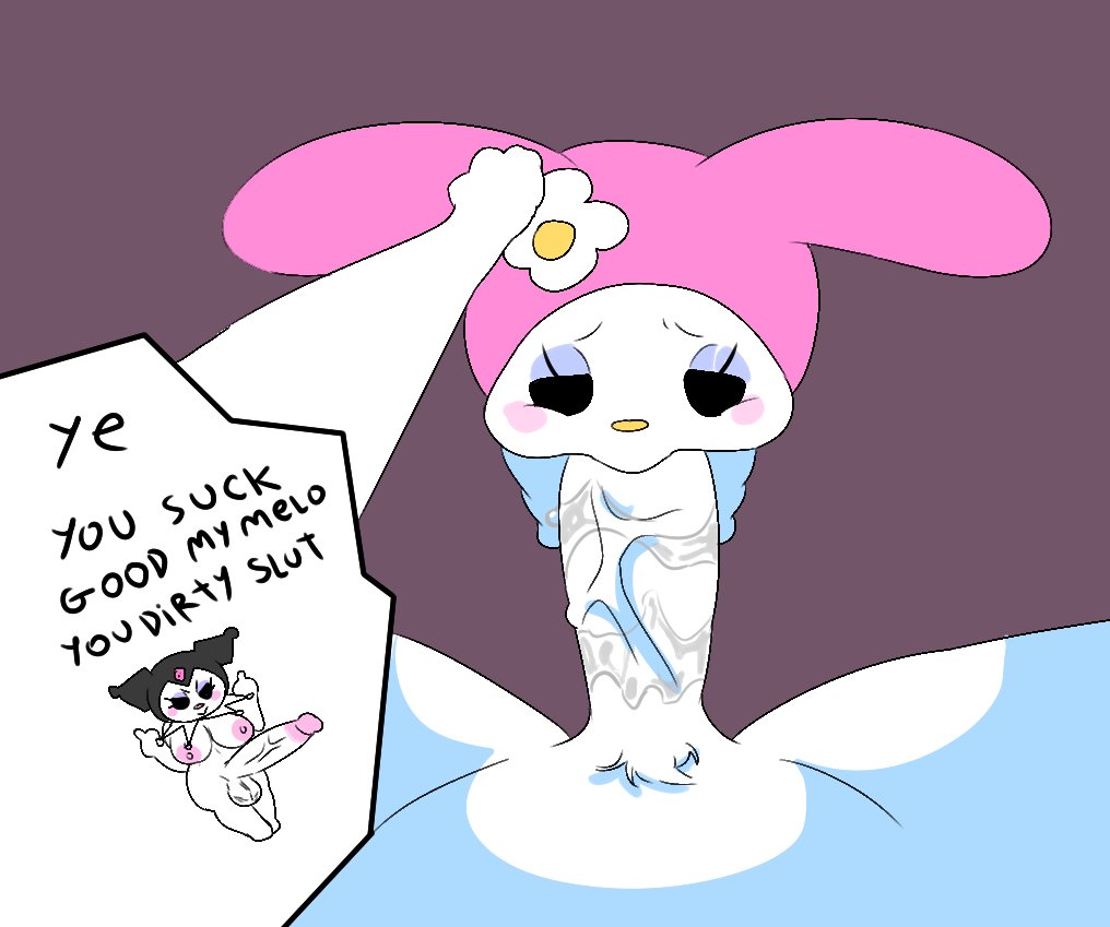 1futa, 1futanari, 1girl1futa, 1girls, anthro, dickgirl, furry, futa, futa on female, futanari, kuromi, my melody, onegai my melody, sanrio, savagensfw