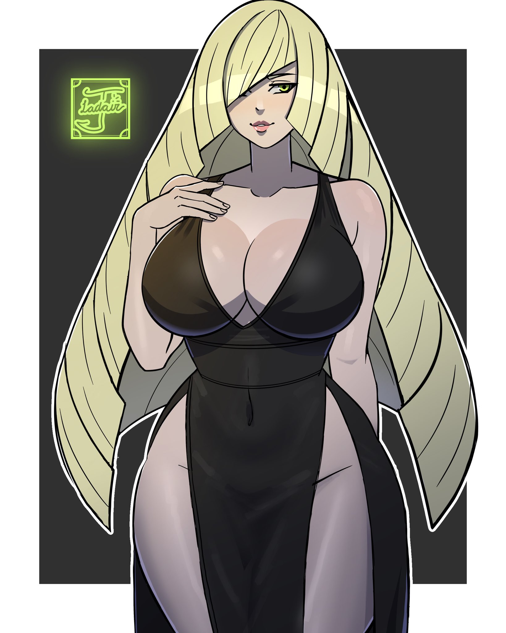 1girls, 2026, artist logo, artist name, ass, big ass, big breasts, blonde female, blonde hair, blonde hair female, blonde-haired female, breasts, clothed, clothed female, clothing, dress, fancy, fancy clothing, fancy dress, female, female only, fully clothed, fully clothed female, game freak, hair over one eye, jayladair, light skin, light-skinned female, lusamine (pokemon), nintendo, pokemon, pokemon sm, seduction, seductive, seductive body, seductive eyes, seductive look, seductive mouth, seductive smile, solo, thick thighs, thighs