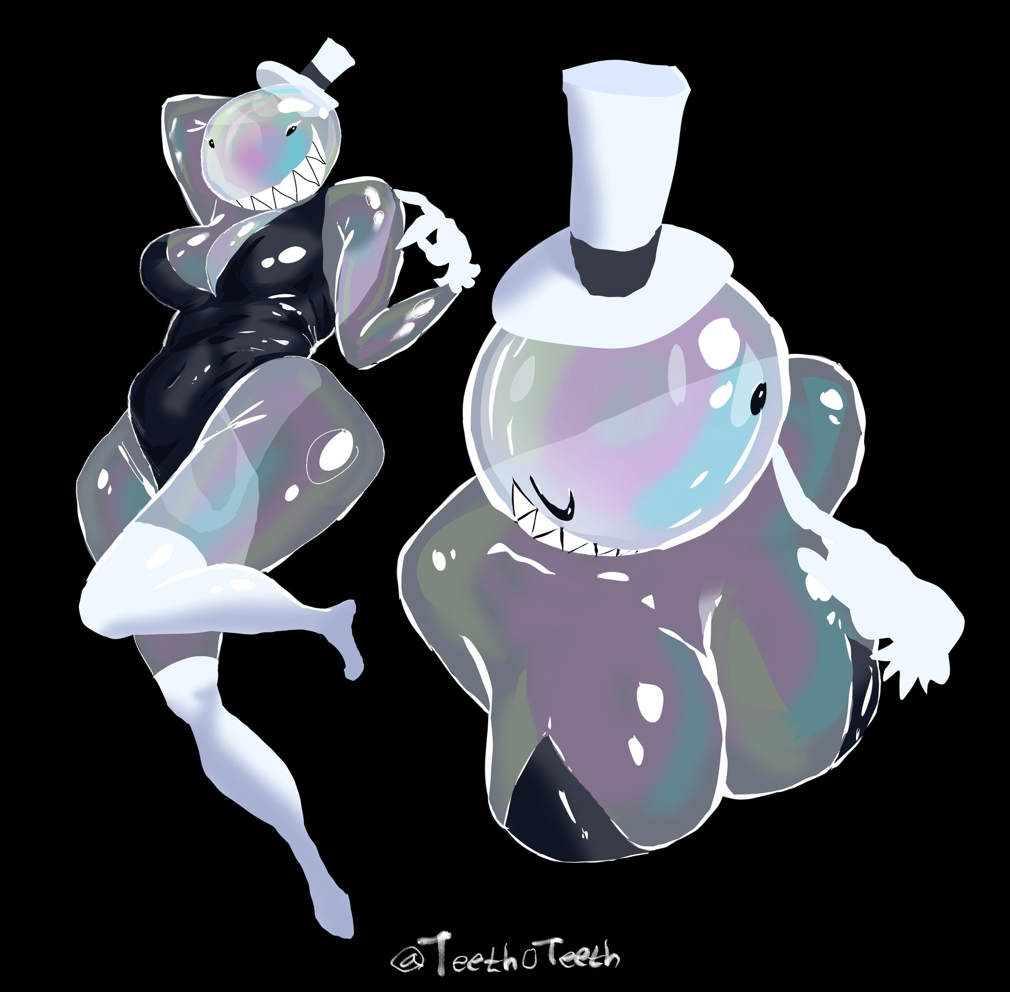 1girl, 1girls, big boobs, big breasts, black background, bubble (tadc), bubble (the amazing digital circus), huge breasts, humanized, no background, ringmaster bubble, rule 63, sharp teeth, simple background, small tophat, tadc, teeth0teeth, the amazing digital circus, thick, thighs, tophat, twitter link, watermark