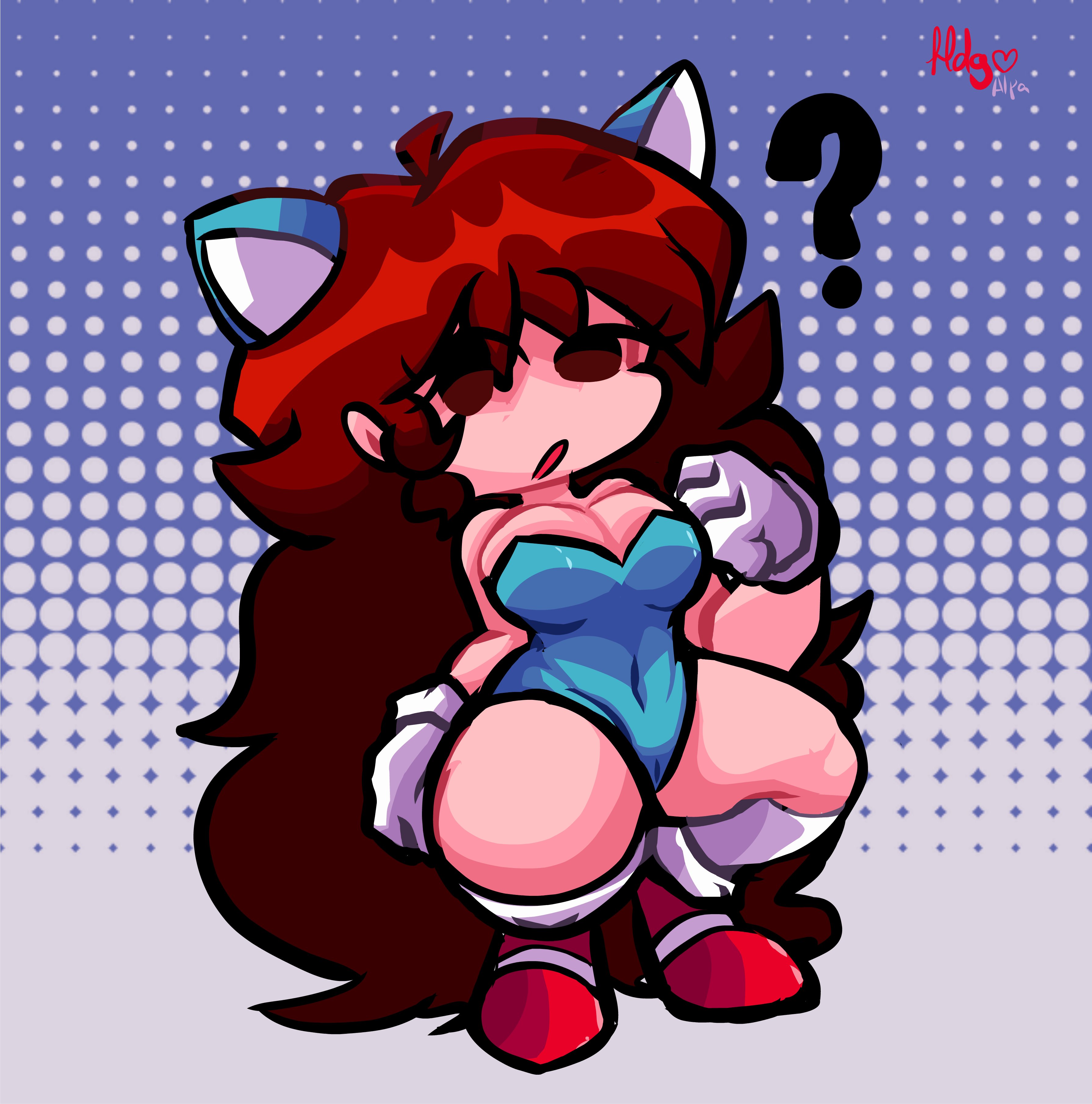 1girls, auburn hair, friday night funkin, friday night funkin mod, girlfriend (friday night funkin), heartdiegold, mega cd girlfriend, open legs, red hair, sonic the hedgehog (cosplay)