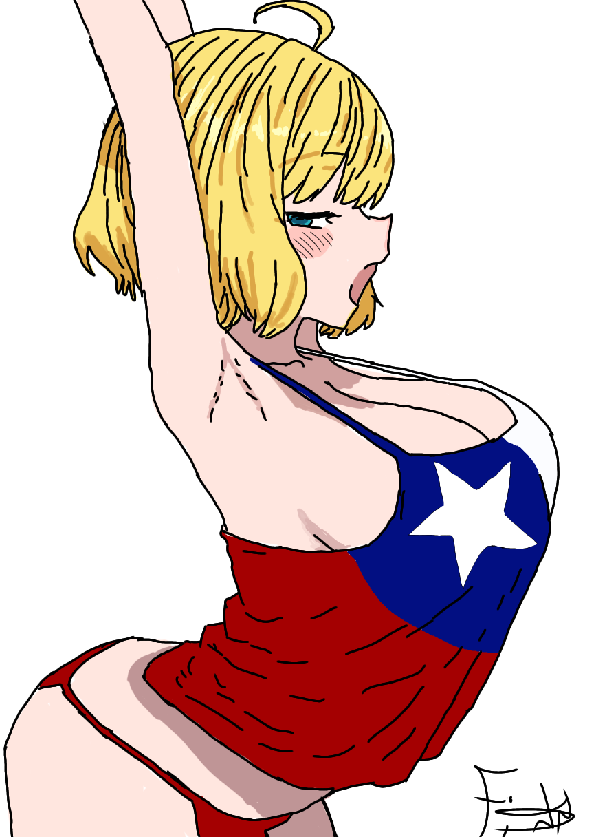 big_ass big_breasts blue_eyes chilean female girl large_breasts short_hair yellow_hair