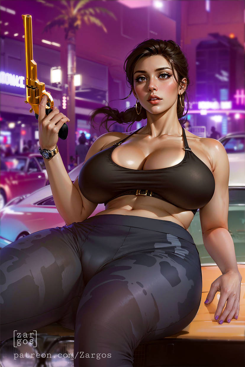 ai_generated big_breasts bra breasts curvy grand_theft_auto grand_theft_auto_vi hispanic huge_breasts latina lucia_(gta) puerto_rican thick_thighs tights zargos