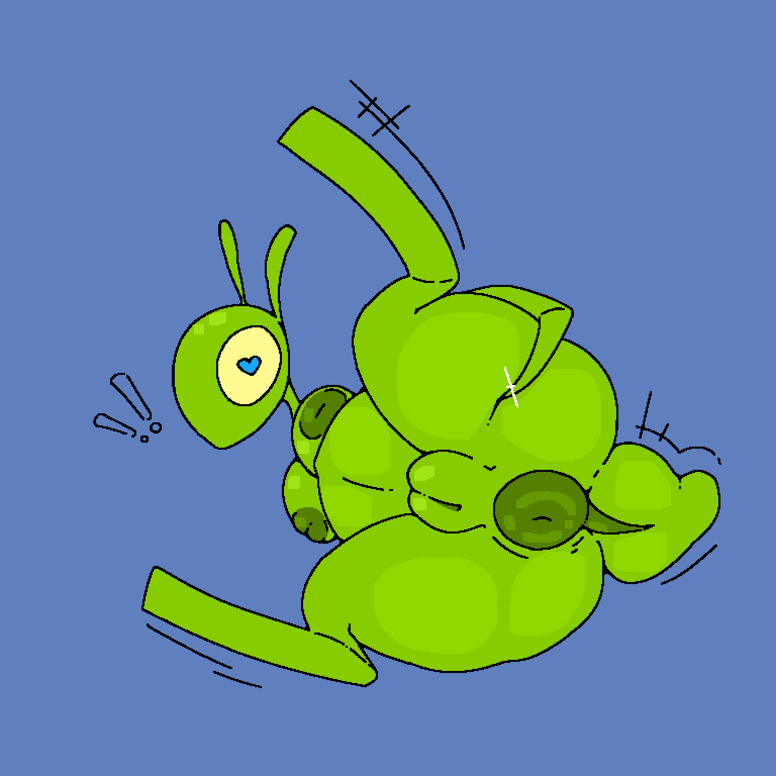 anthro anus arthropod bruhmoment412 female heart_eyes heart_symbol hi_res insects inverted_nipples manny_(hhbrother) mantis nipples puffy_anus solo