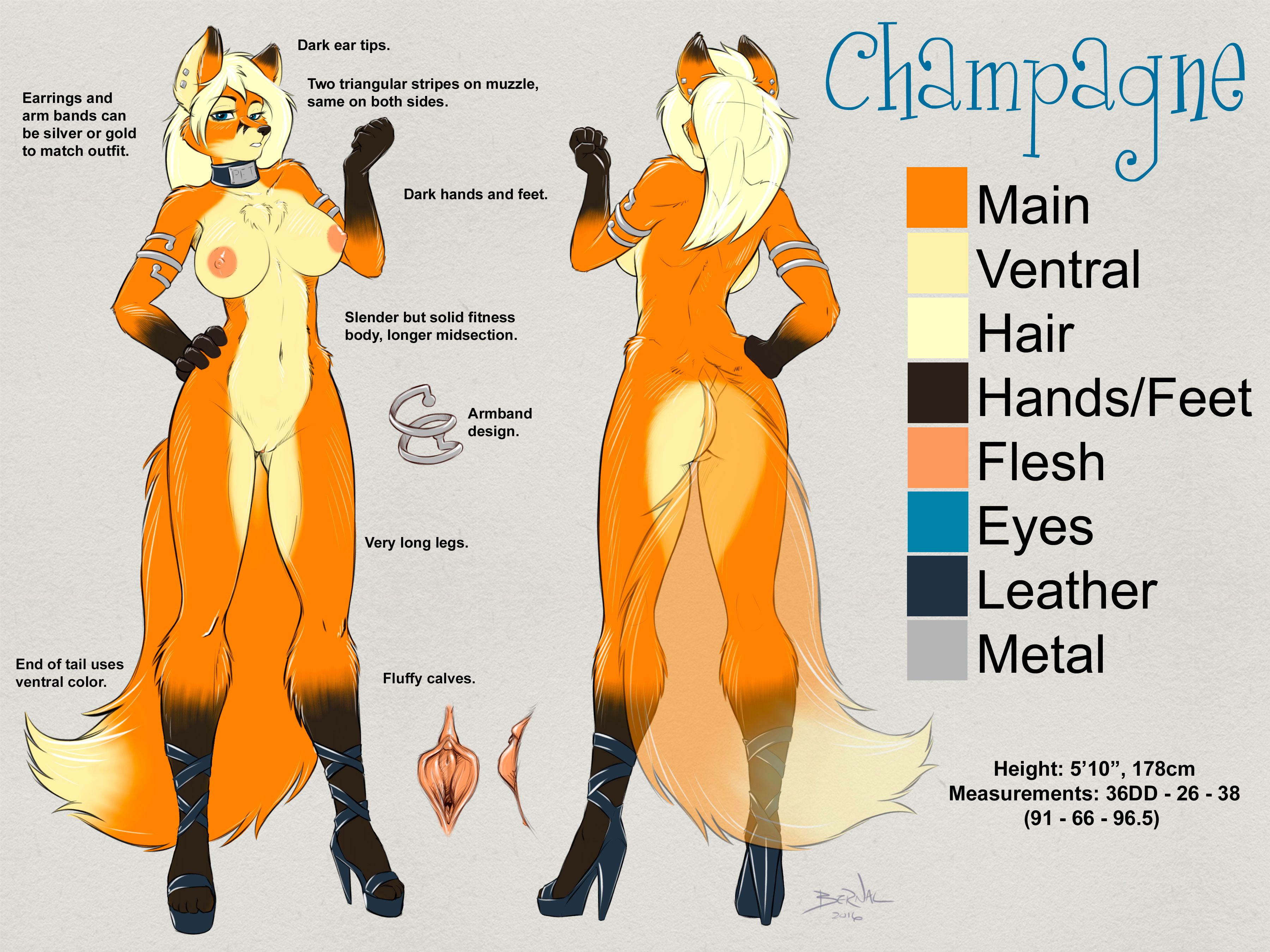 1girls, anthro, breasts, canine, champagne, champagne (jeremy bernal), clitoris, female, female fox, female only, fox, furry, furry only, high heels, jeremy bernal, model sheet, navel, nipples, no humans, pussy, sexyfur, solo, urethra