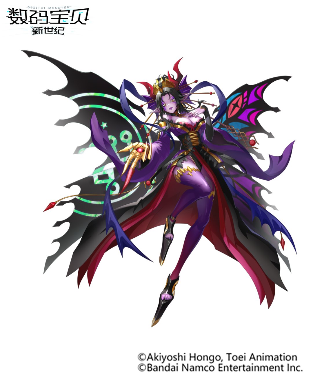 1girls 2_wings akiyoshi_hongo bandai bandai_namco butterfly_wings crest_of_love crests_(digimon) digimon digimon_(species) female female_only lilithmon lilithmon_x official_art solo succubus toei_animation wings x_antibody