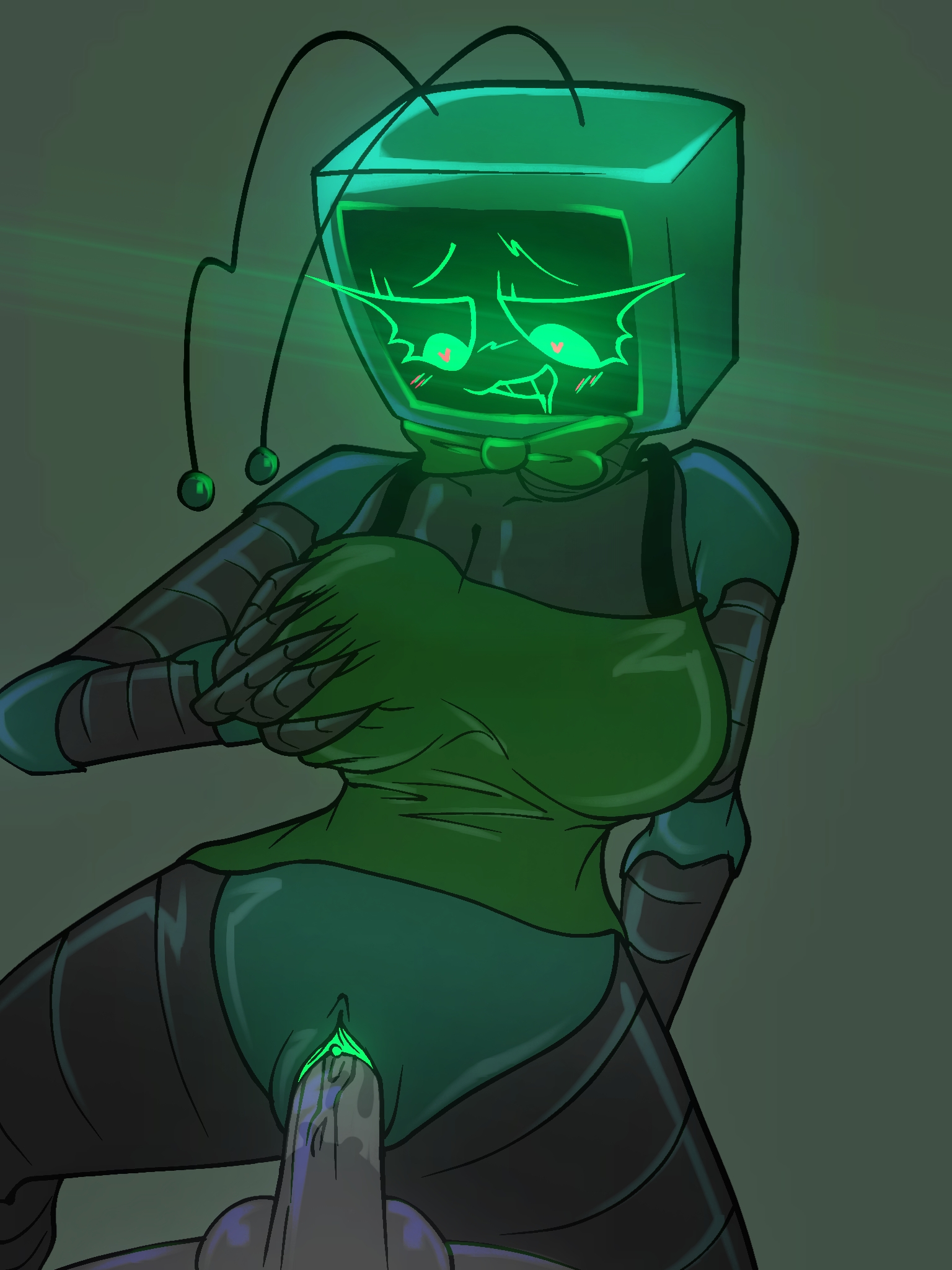 1girls, balls, blushcrunch studio, breasts, dandy's world, female, heart-shaped pupils, human, localgothg, male, penis, pussy, roblox, roblox game, robot, robot girl, self upload, tagme, toon, toonophilia, tv head, vaginal penetration, vee (dandy's world)
