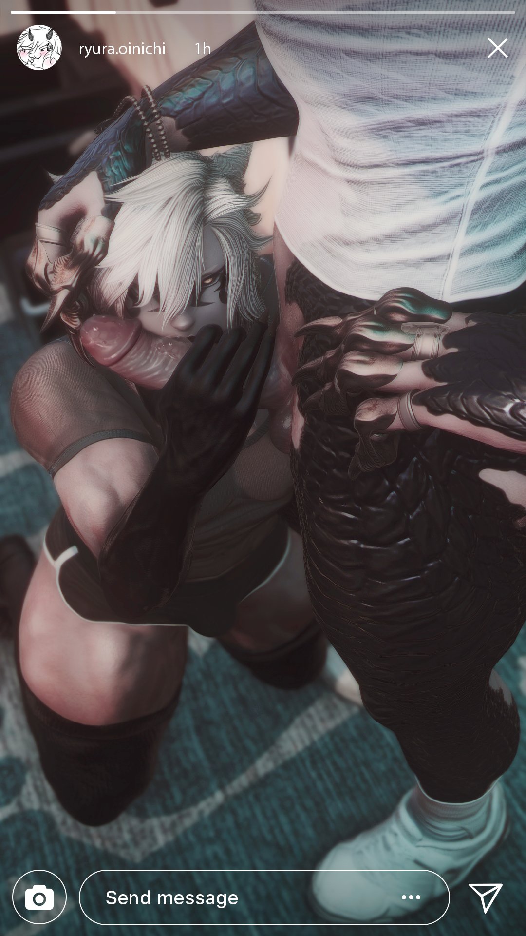 1boy, 2boys, ambush (trap), animal ears, ass, bara, big ass, big penis, bitch bara, blowjob, bulge, camera, cat boy, cat ears, catboy, curvy, curvy figure, faggot, femboy, gay, gay sex, hand on head, himbo, homosexual, huge cock, instagram story, kneeling, kneeling oral position, male, muscular, muscular male, penis, seclorum (artist), selfie, slutboy, sucking penis, thighhighs, twink, yaoi
