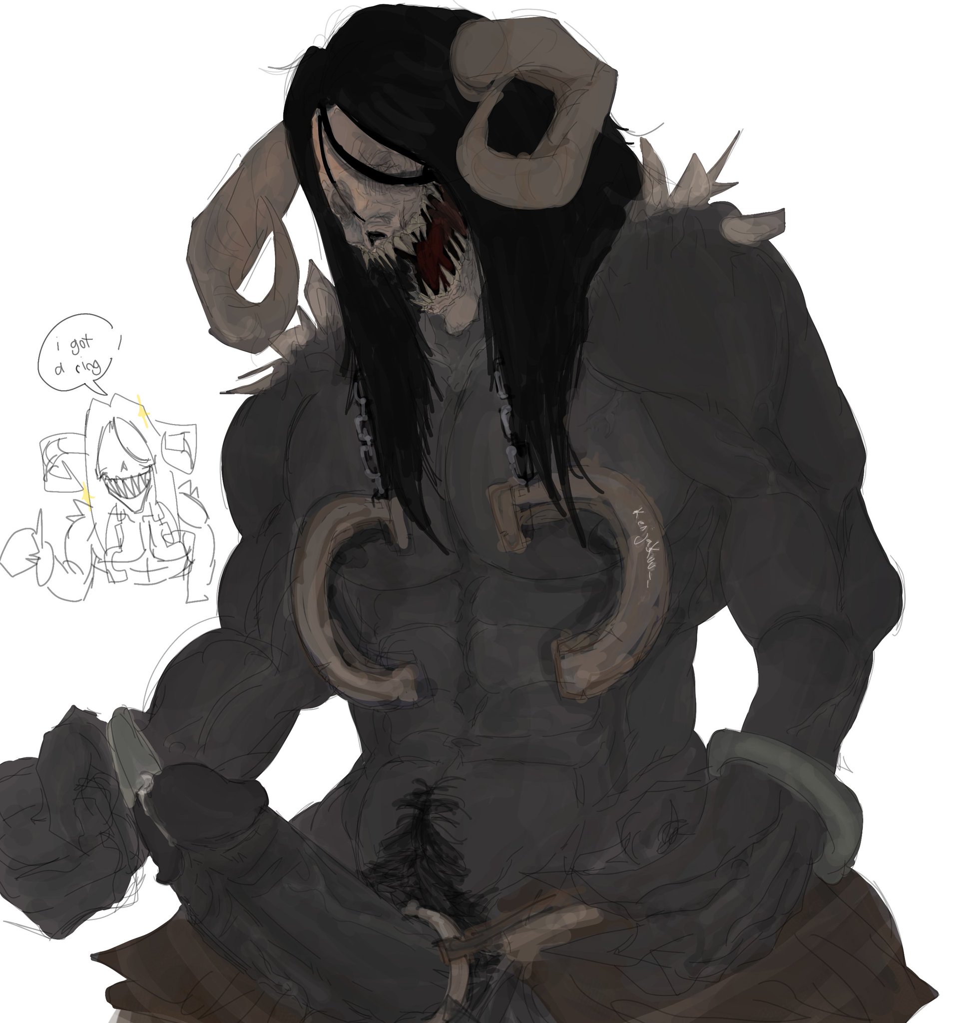 1boy, bara, beast, biceps, black nipples, chains, deformed face, gay, hairy, huge cock, long hair, male, monster, monster cock, muscles, muscular, muscular chest, muscular male, mxdlmaogoofyah1, netamo, penis, pubes, roblox, roblox game, sharp teeth, the mimic, veiny muscles, veiny penis, yaoi