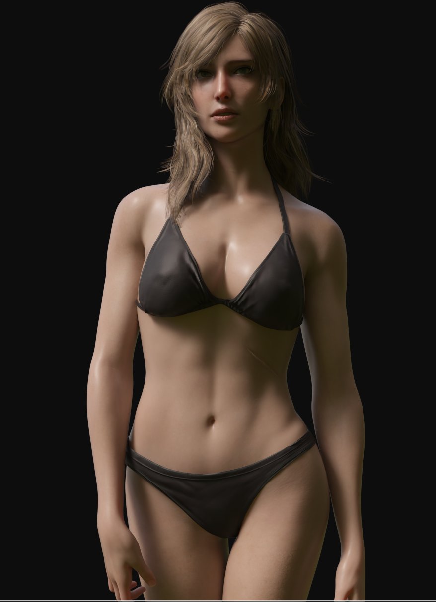 1girls, 3d, bikini, blonde hair, chase 81, cleavage, eva (metal gear solid), female, female only, metal gear solid, metal gear solid 3, metal gear solid delta, scar