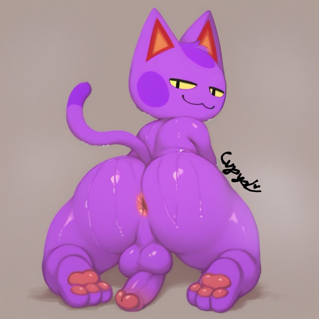 ass, ass focus, bob (animal crossing), cupyd, furry, male, male only, purple fur, tagme