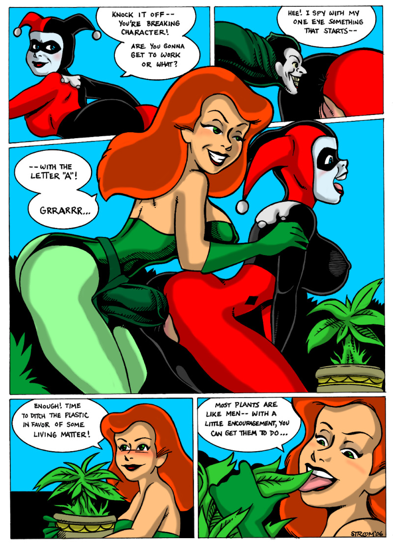 2girls batman:_the_animated_series batman_(series) big_breasts canon_couple clothed_sex comic dc_comics dcau dildo dildo_with_face female female_only frank_strom harley_quinn harley_quinn_(classic) huge_breasts human joker_(dildo) large_breasts multiple_girls poison_ivy poison_ivy_(dcau) sex_toy strap-on strap-on_with_face the_joker themed_dildo yuri