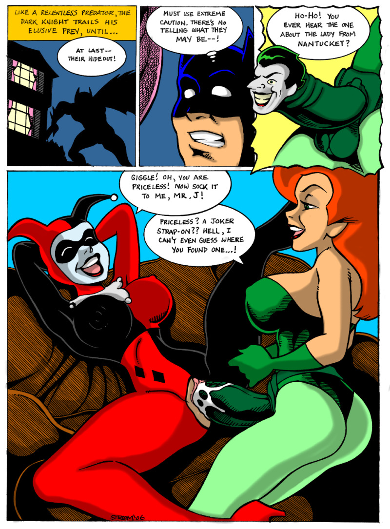 1boy 2girls batman batman:_the_animated_series batman_(series) big_breasts color comic dc_comics dcau dialogue dildo dildo_with_face female frank_strom funny harley_quinn harley_quinn_(classic) huge_breasts human joker_(dildo) large_breasts male poison_ivy poison_ivy_(dcau) pussy_juice sex_toy speech_bubble strap-on strap-on_with_face strapon the_joker themed_dildo vaginal_penetration voyeurism yuri yuri_with_male_audience