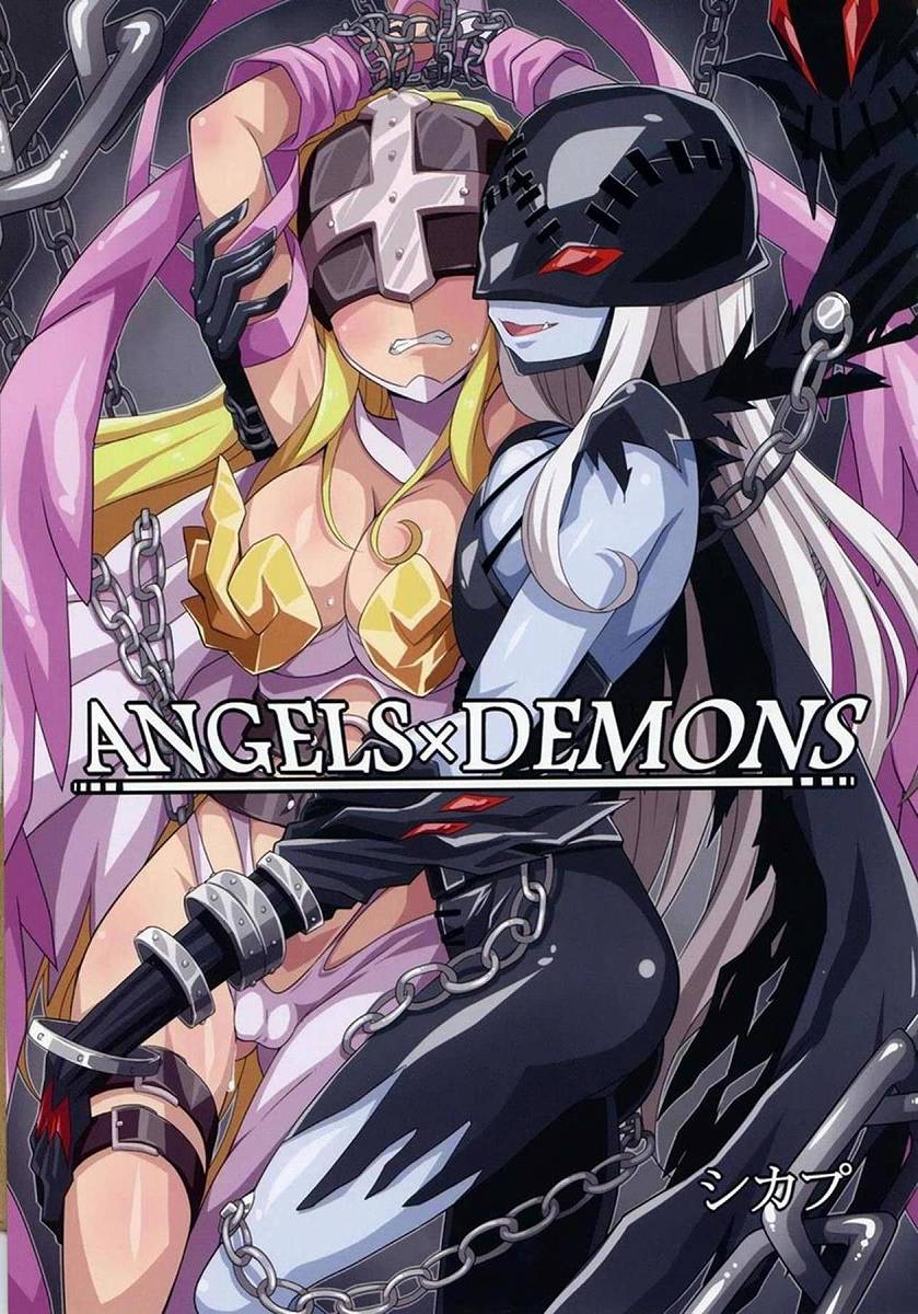 2girls angewomon chicago-x digimon ladydevimon leotard multiple_girls rape yuri