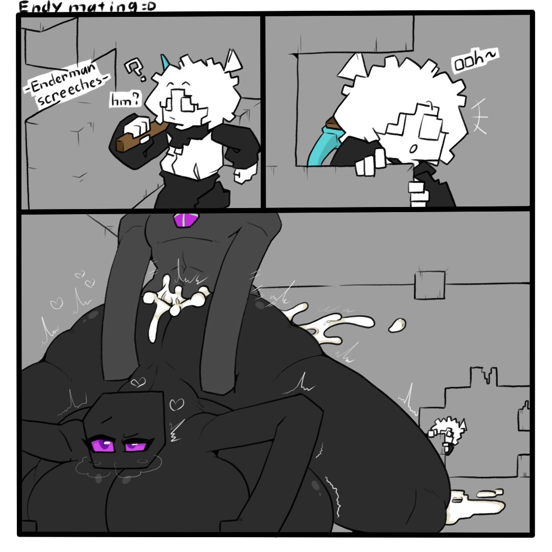 being watched, big breasts, busty, cum inflation, cum inside, doggy style, enderman, enderwoman, excessive cum, from behind position, fucked silly, gray hellsing, hb (hb the ender), huge ass, minecraft, rough sex, shaking, trembling