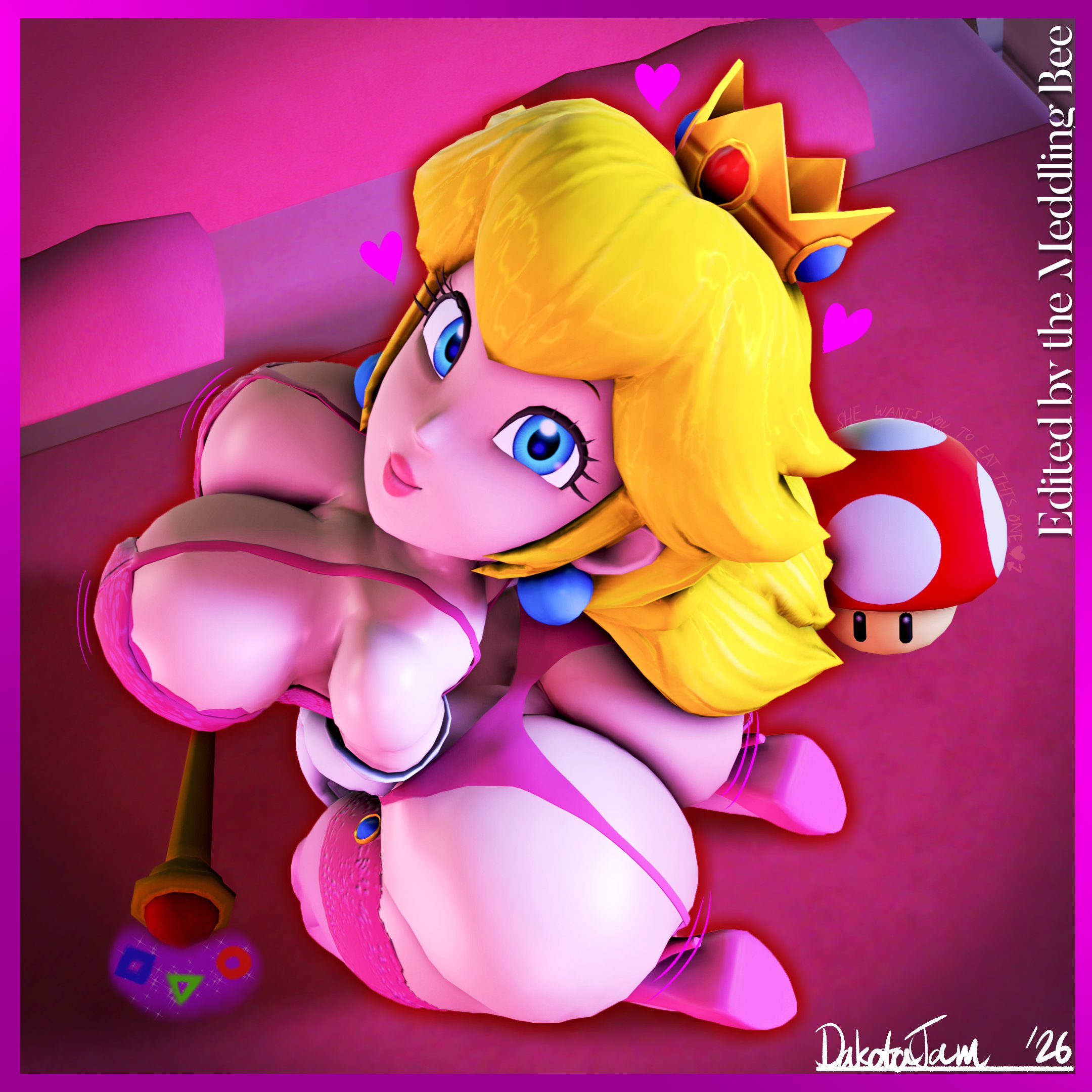 1girls, 2026, 3d, 3d (artwork), ass, ass bigger than head, ass focus, ass up, big ass, big breasts, big butt, blonde hair, blue eyes, breasts, bubble ass, bubble butt, butt, crown, dakotajam, dat ass, dat butt, dumptruck ass, dumptruck butt, ear piercing, earrings, eyelashes, fat ass, fat butt, female, female focus, female only, glistening, glistening ass, glistening body, glistening breasts, glistening skin, high heels, huge ass, huge breasts, huge butt, kabalmystic (style), large ass, large breasts, large butt, light skin, light-skinned female, lingerie, lingerie only, lips, long hair, looking at viewer, mario (series), mushroom, pink lips, pink lipstick, plump, plump ass, plump butt, princess peach, shiny ass, shiny breasts, shiny butt, shiny hair, shiny skin, smile, smiling, smiling at viewer, solo, solo female, solo focus, staff, super mario bros., wand, watermark, white skin, white skinned female, yellow hair