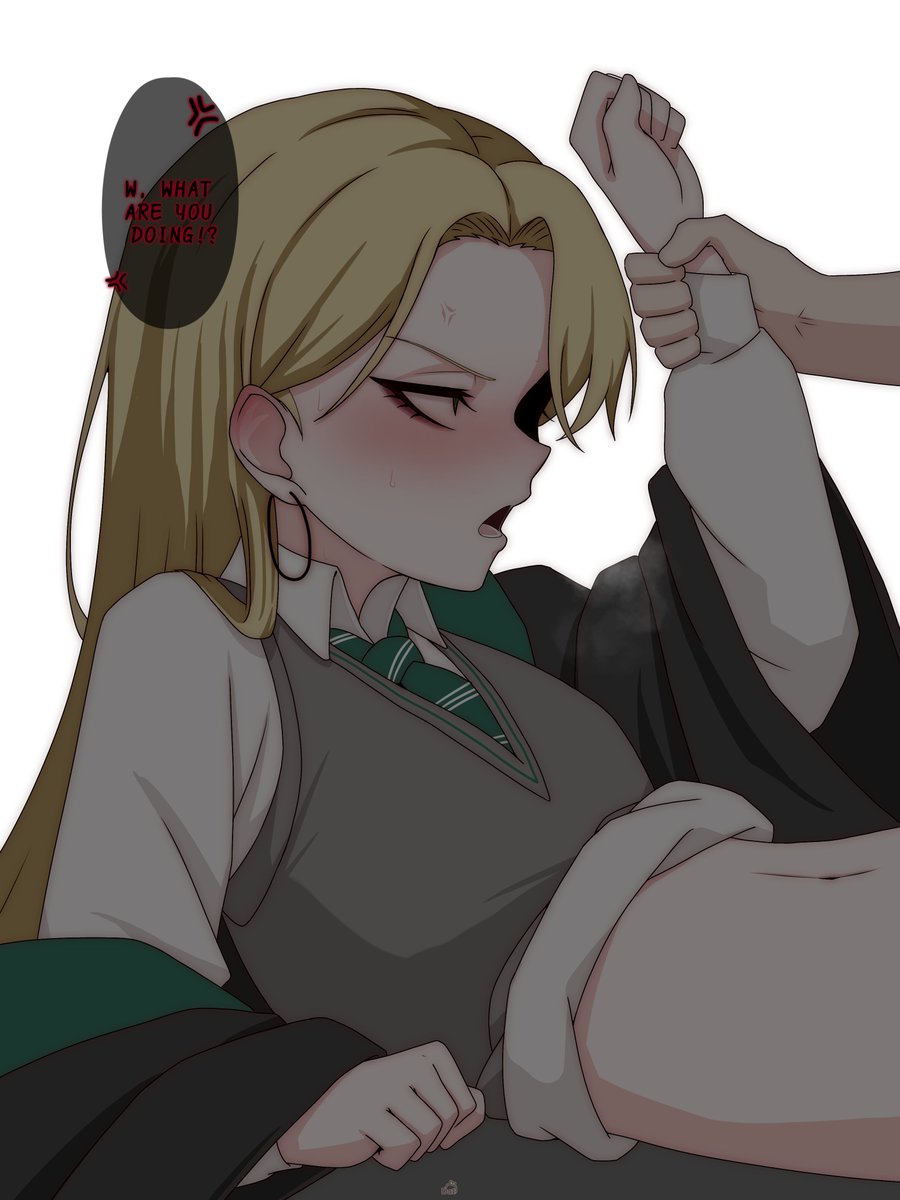 1girls, draco malfoy, draco malfoy (redteneri), harry potter, hikigaya 0926, shirt lift, text