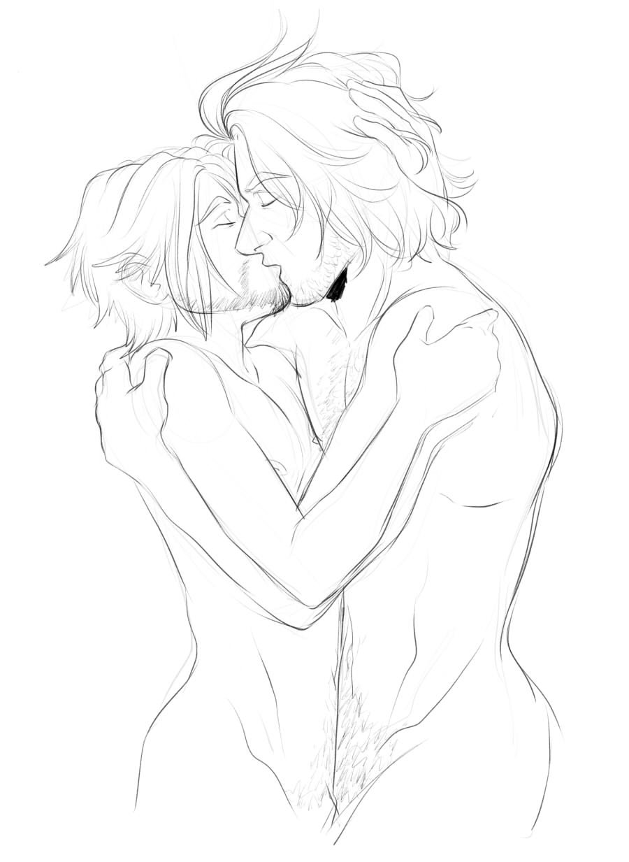 2boys ardyn_izunia final_fantasy final_fantasy_xv gay kissing male male/male male_only noctis_lucis_caelum nude softcore yaoi