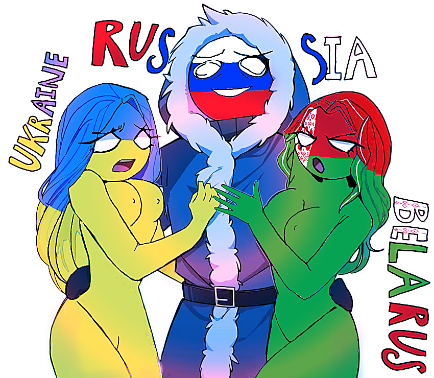 1man 2women belarus_(countryhumans) countryhumans countryhumans_girl edited russia_(countryhumans) ukraine_(countryhumans)