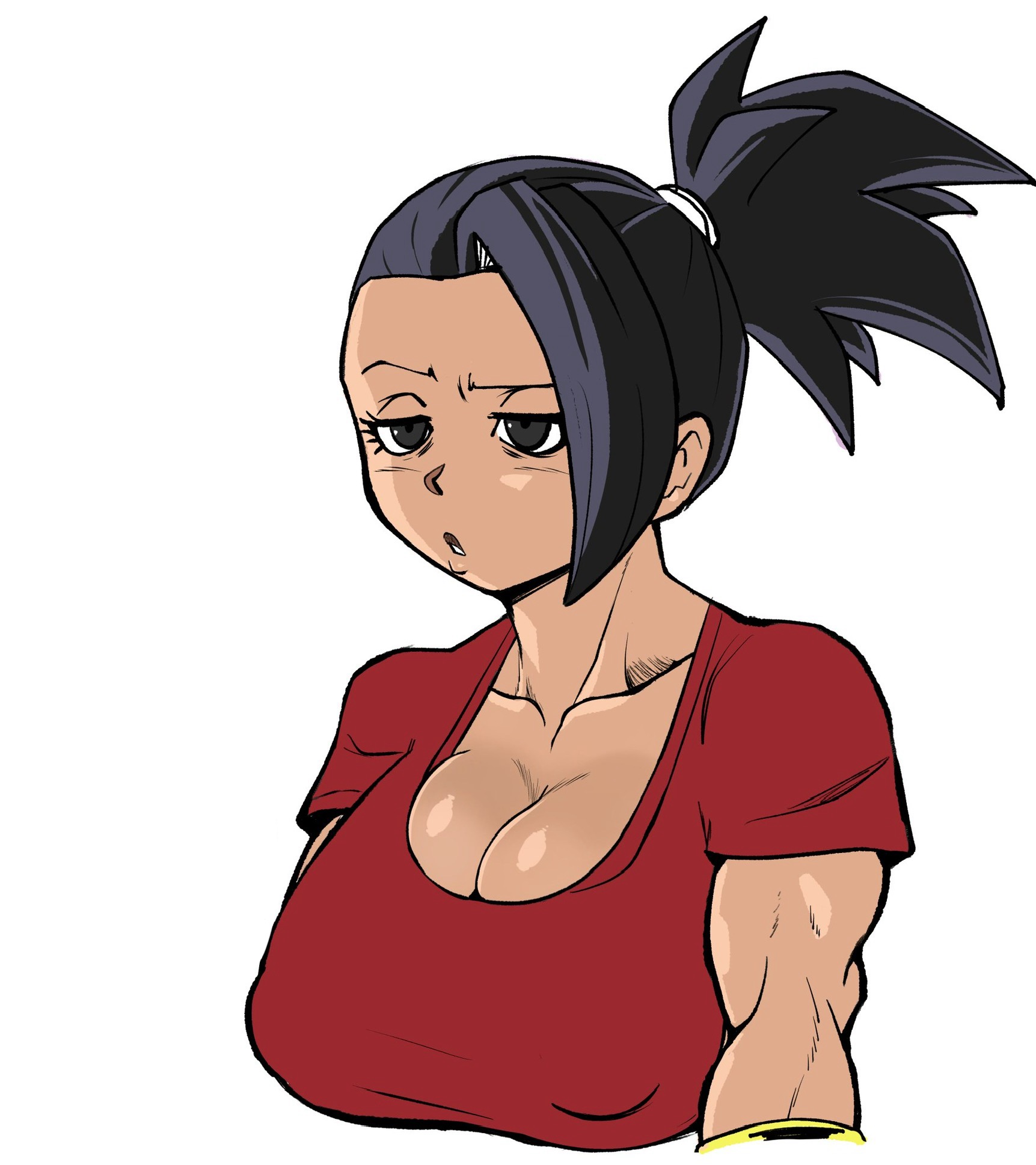 1girls, alternate version available, big breasts, breasts, breasts bigger than head, dragon ball, dragon ball super, female, female only, kale, muscular, pseudocel, solo, textless, textless version