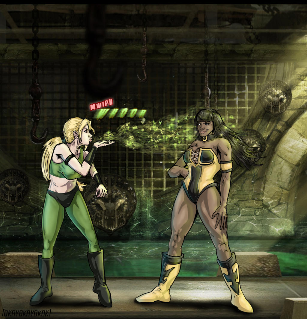 blowing_kiss colored female mortal_kombat muscular_female okayokayokok sonya_blade tagme tanya_(mortal_kombat)