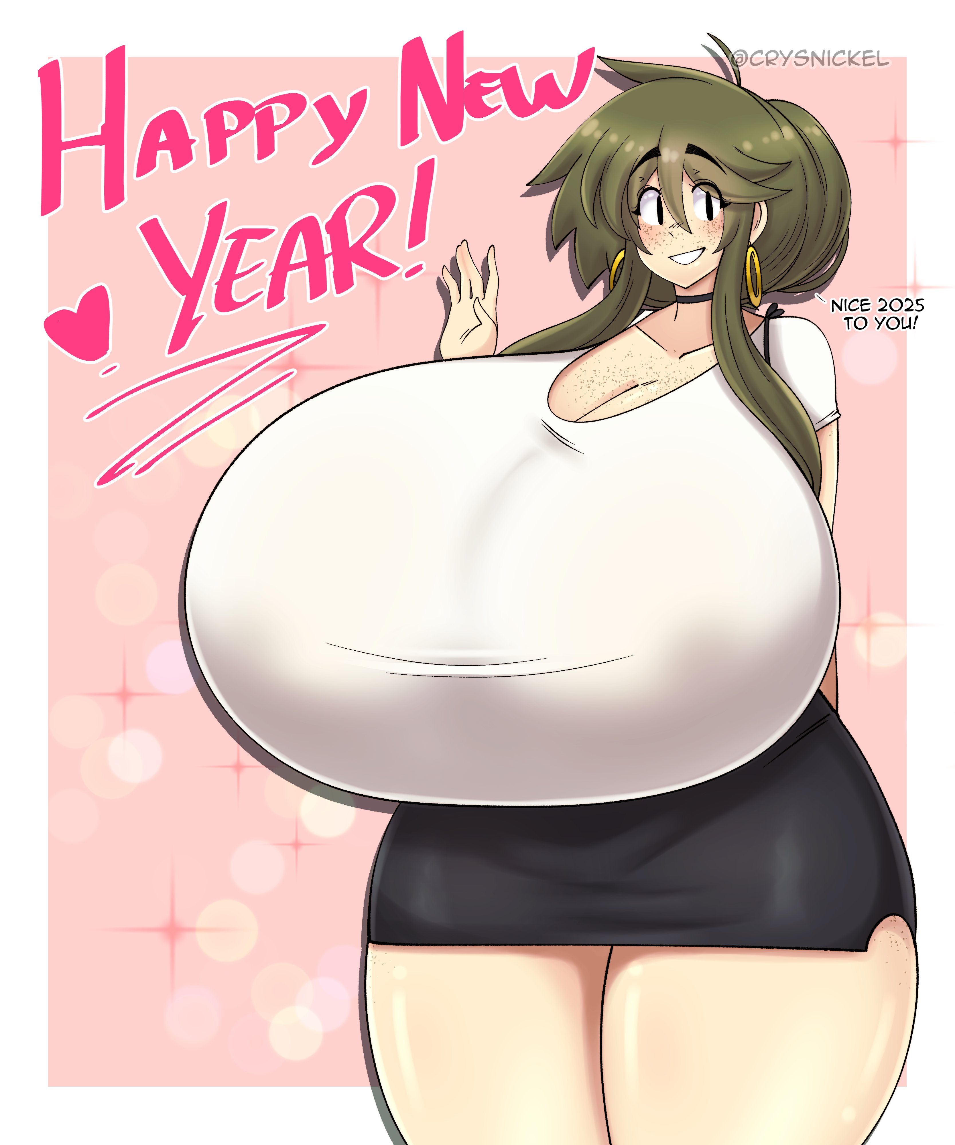 1girls, artist name, big breasts, breasts, cloe (crysnickel), clothed, crysnickel, female, female only, original, original character, patreon username, shirt, solo, solo female, tagme, twitter link