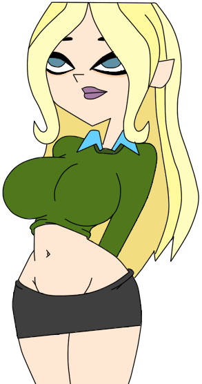 1girls blonde blonde_female blonde_hair blonde_hair_female blue_eyes clothed curvaceous dawn_(tdi) female female_only huge_breasts large_breasts long_hair midriff navel shirt shirt_lift skirt solo topwear total_drama:_revenge_of_the_island total_drama_(series) total_drama_island vanilladream34 white_background