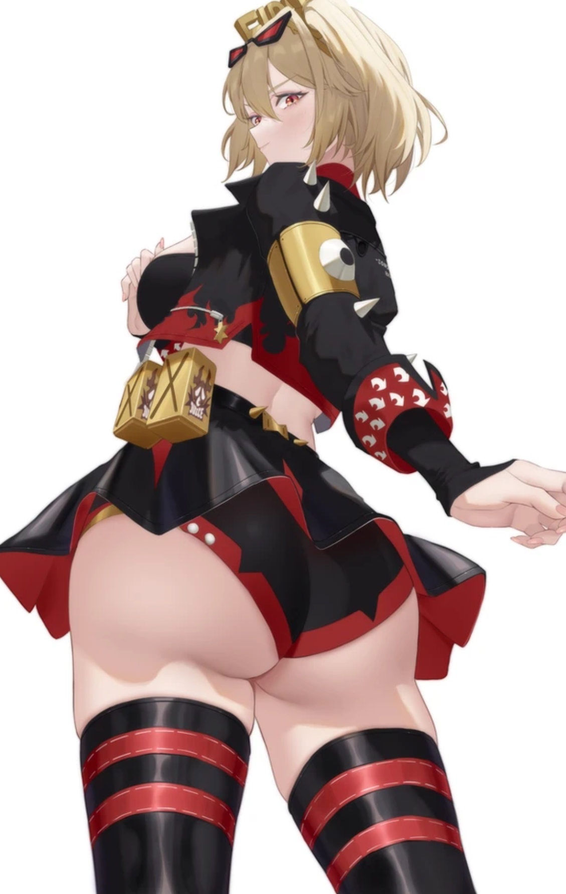 ass, ass focus, burnice white, female, from behind, looking back, skirt up, solo female, zenless zone zero