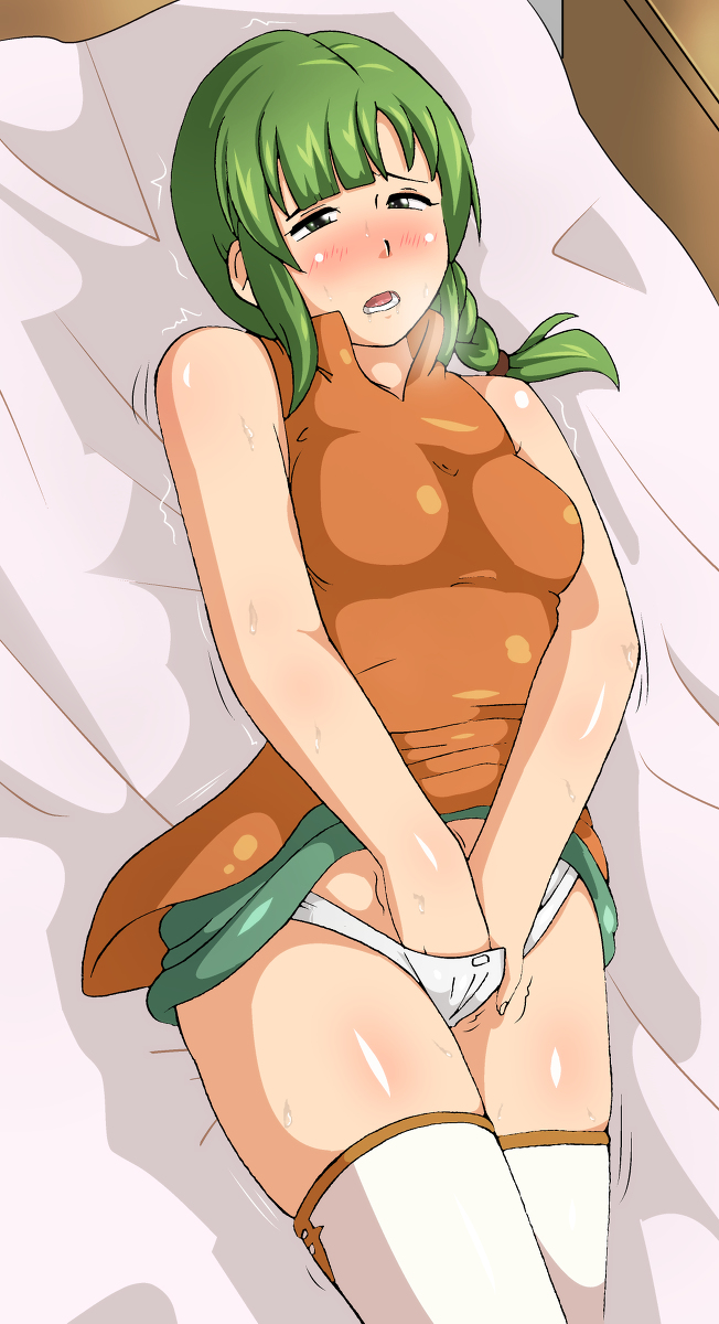 0.05 blush female fire_emblem fire_emblem:_the_sacred_stones green_eyes green_hair masturbation vanessa_(fire_emblem)