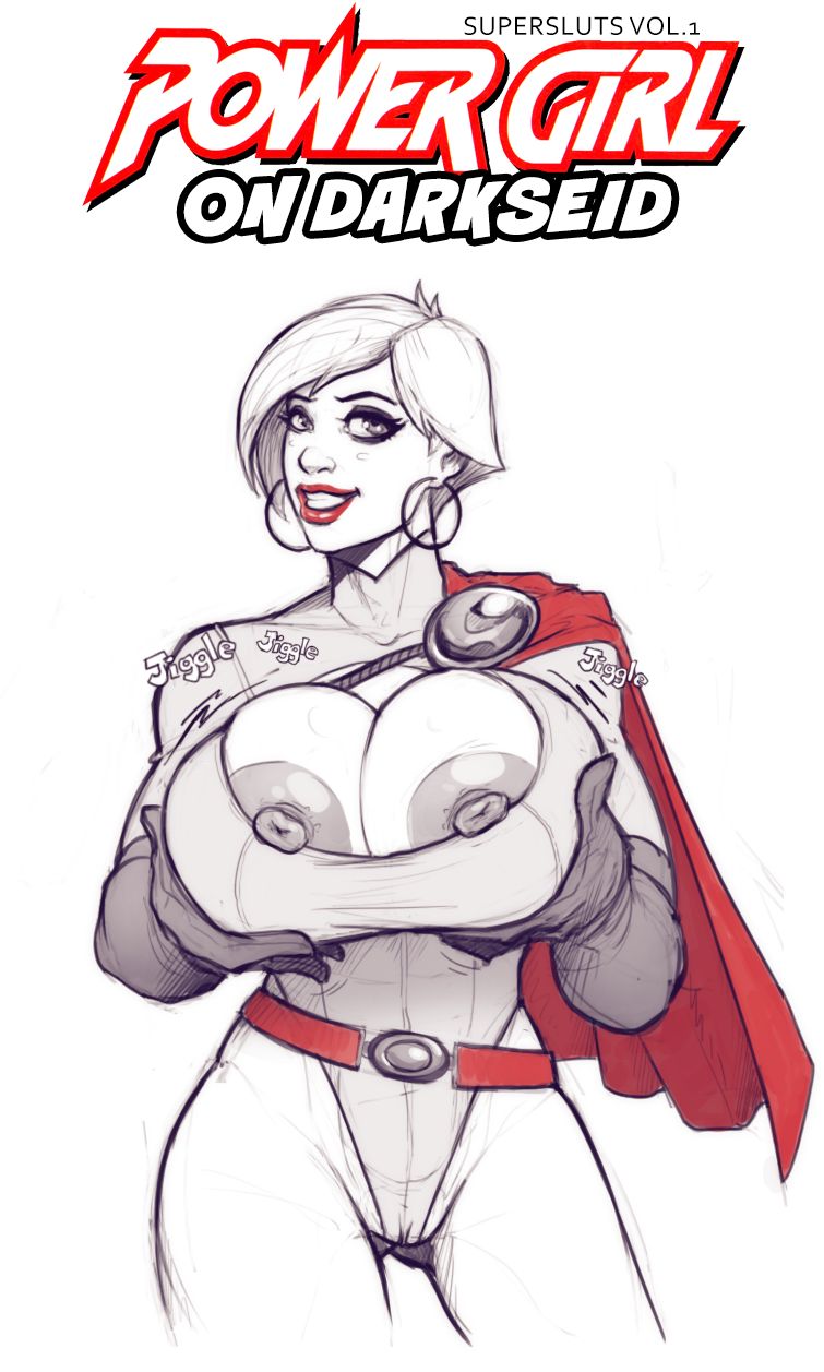 big breasts, breast grab, breasts, character name, dc, dc comics, devil hs, female, monochrome, power girl, superman (series), text