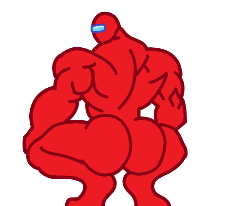 1boy 1male 1man amogus among_us among_us_red androgynous ass big_ass big_butt broly_culo bubble_ass bubble_butt butt crewmate_(among_us) different_artstyle huge_ass huge_butt impostor_(among_us) looking_at_viewer male male_only meme muscles muscular muscular_male no_visible_genitalia presenting presenting_hindquarters red_(among_us) solo solo_male squatting sussy_baka white_background