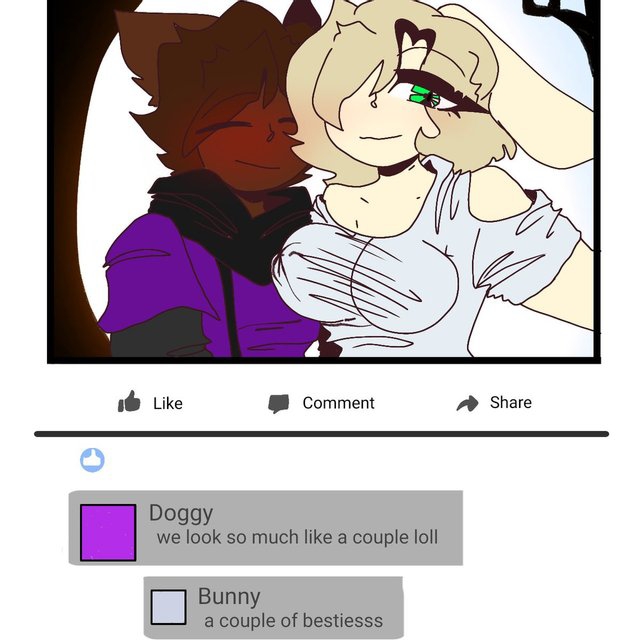 1boy1girl blush blushing breasts bunny bunny_(piggy) comment_section comments dog doggy_(piggy) friendzoned furry laurence_loll piggy_(game) roblox roblox_game selfie social_media tagme