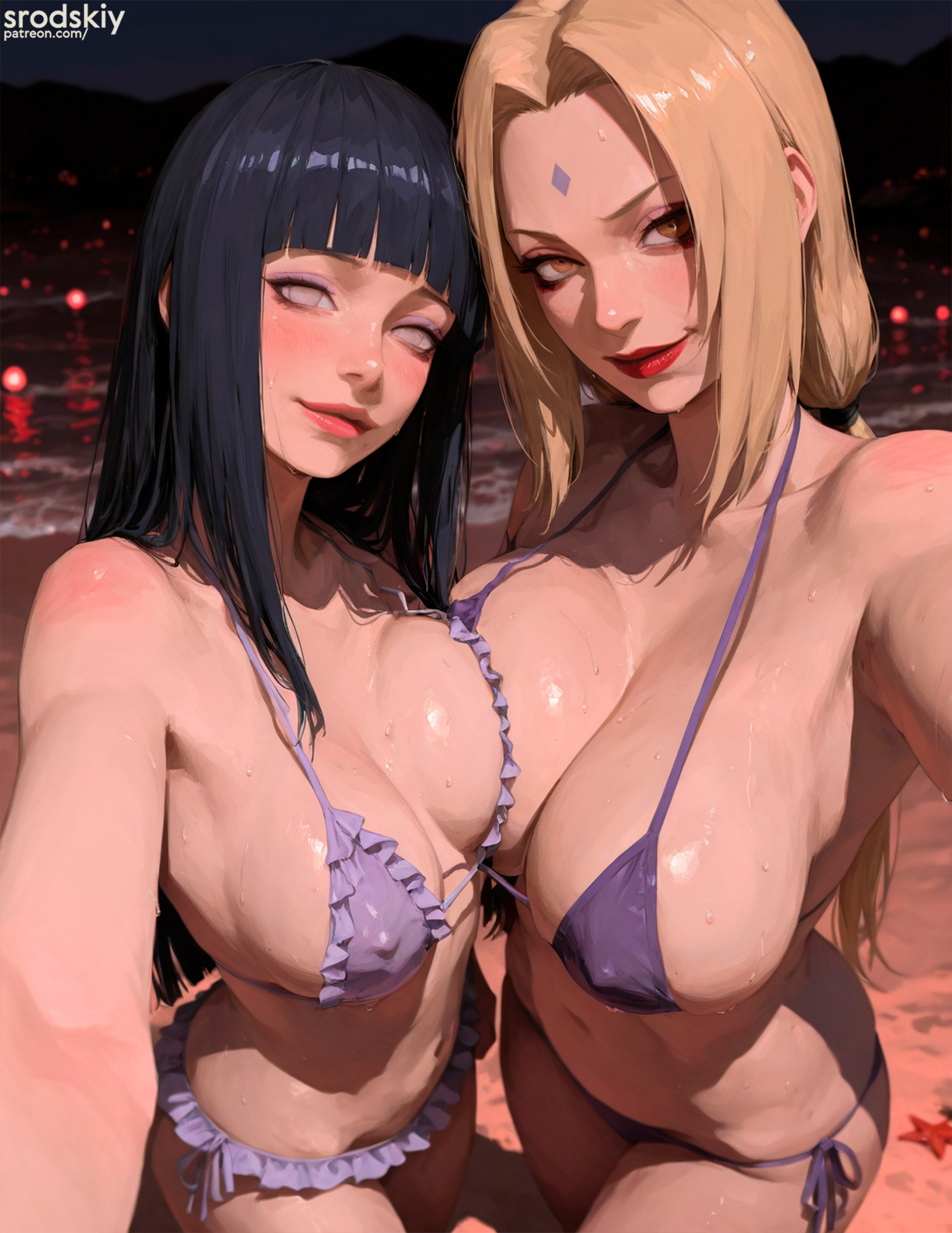 2girls, ai generated, beach, big breasts, bikini, bitch, breasts squeeze, cute, cute expression, cute eyes, cute face, cute girl, drunk, drunk female, female, frilly, hentai, hinata hyuuga, horny, horny expression, horny female, hyuuga hinata, large breasts, lipstick, makeup, massive breasts, mature, mature body, mature female, naruto (series), naruto shippuden, pov eye contact, selfie, size difference, srodskiy, tagme, teen girl, teenage girl, teenager, tiny waist, tsunade, vulgar, wanting sex, young, young female, younger female