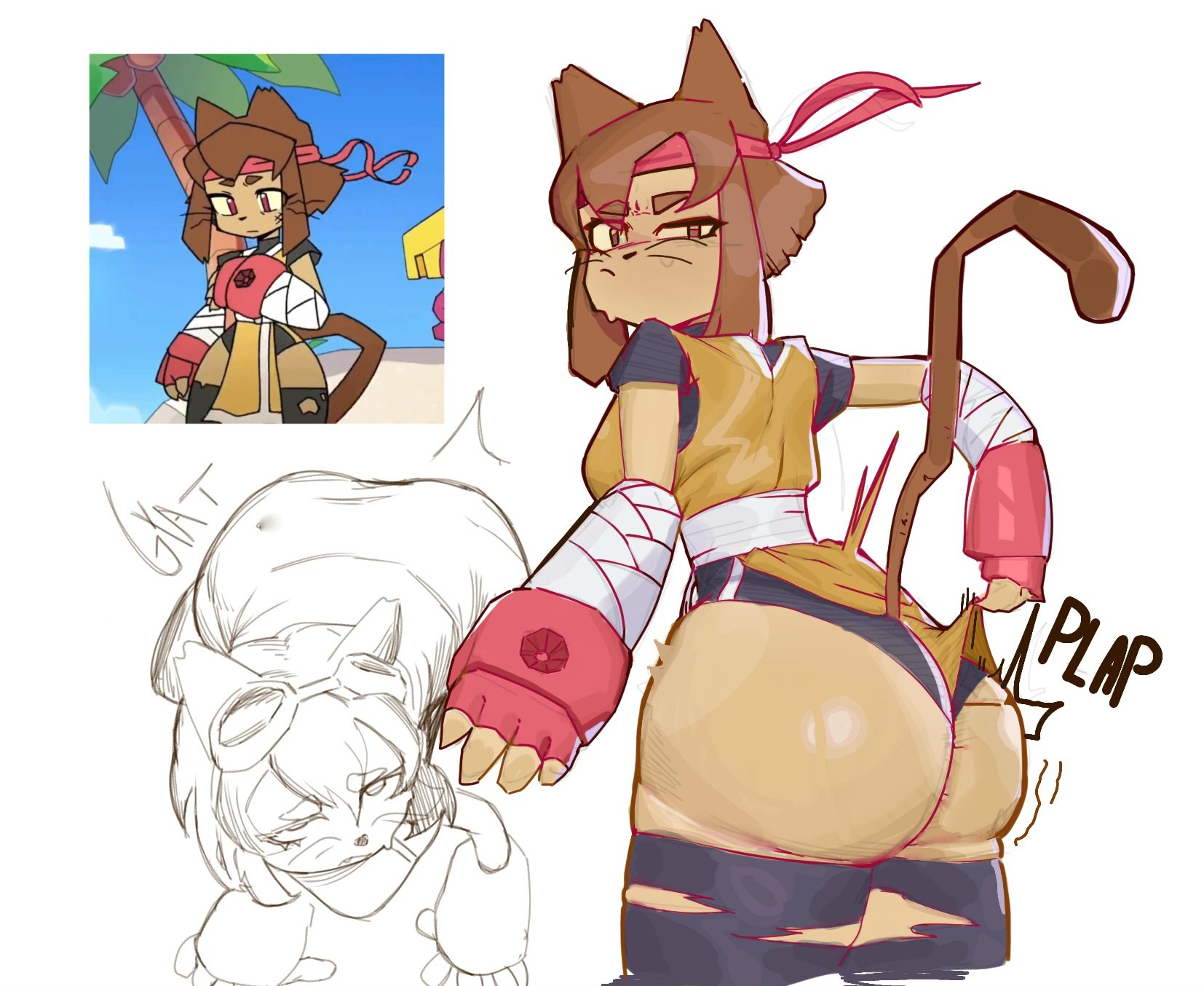 1girls, anthro, ass, big breasts, breasts, female, female focus, gameoverse, huge ass, huge breasts, kit (gameoverse), large ass, large breasts, masqiv39, solo, thick thighs, thighs, wide hips