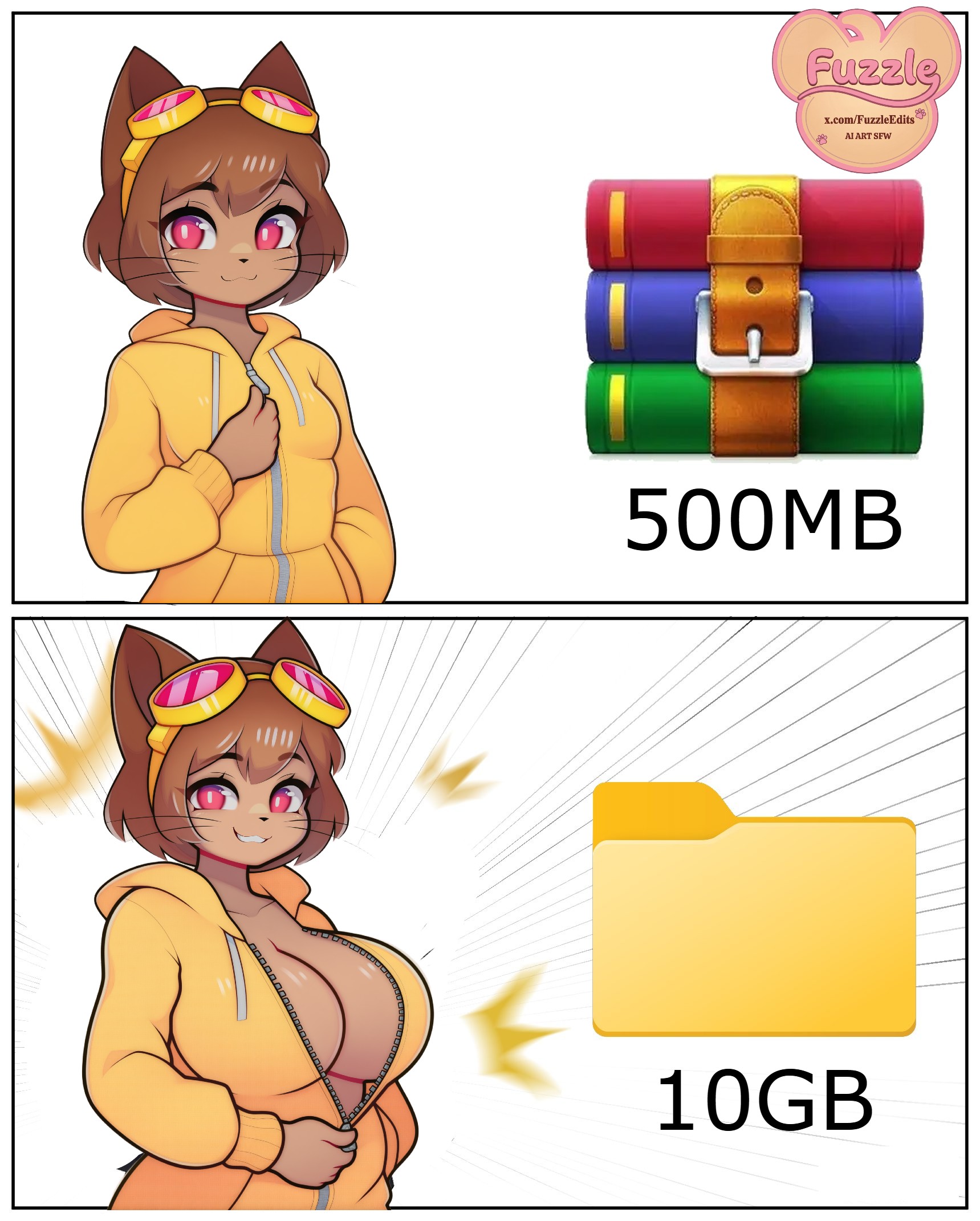 1girls, ai generated, anthro, ass, big breasts, breasts, female, female focus, female only, fuzzleedits (artist), gameoverse, glitch productions, huge ass, huge breasts, kit (gameoverse), kit bodega, large ass, large breasts, meme, solo, thick thighs, thighs, wide hips