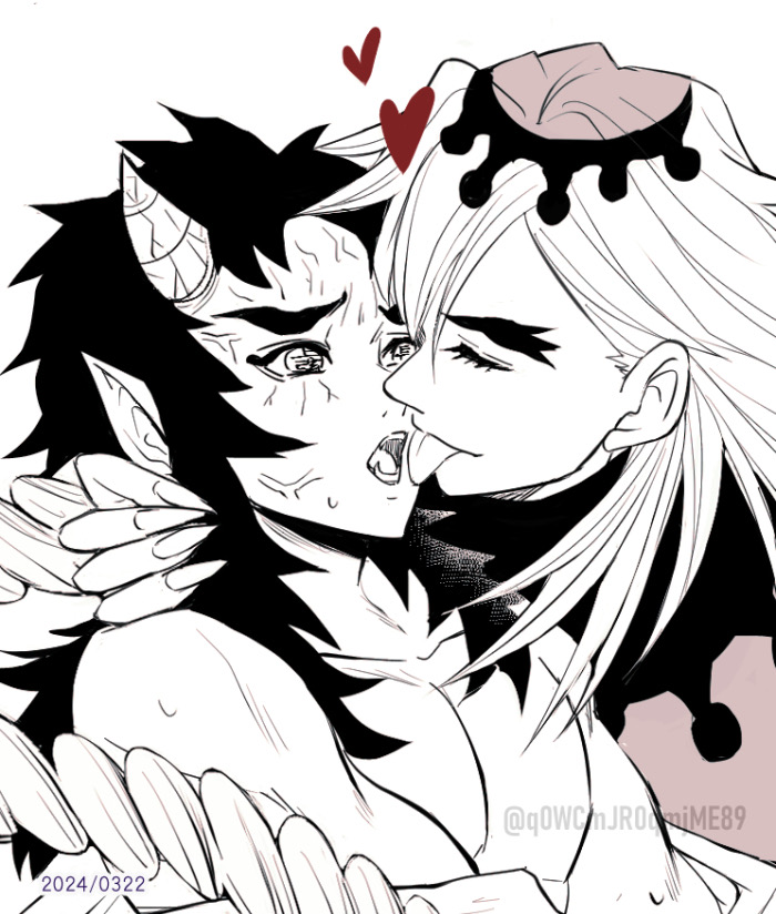 2boys aizetsu black_hair demon demon_boy demon_horns demon_humanoid demon_slayer dominant dominant_male domination douma hantengu heart heart_symbol horny horny_male japanese japanese_clothes japanese_clothing japanese_male kimetsu_no_yaiba licking licking_lips long_bangs long_hair long_hair_male male male_focus male_only male_penetrating muscles muscular muscular_male pointy_ears q0wcmjr0qmjme89 questionable_consent rarepair sharp_teeth submissive submissive_male tongue tongue_out uncolored undressing undressing_another upper_moon yaoi