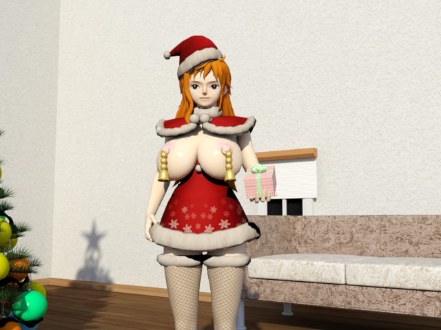 3d christmas female female_only long_hair nami novacorporation one_piece post-timeskip